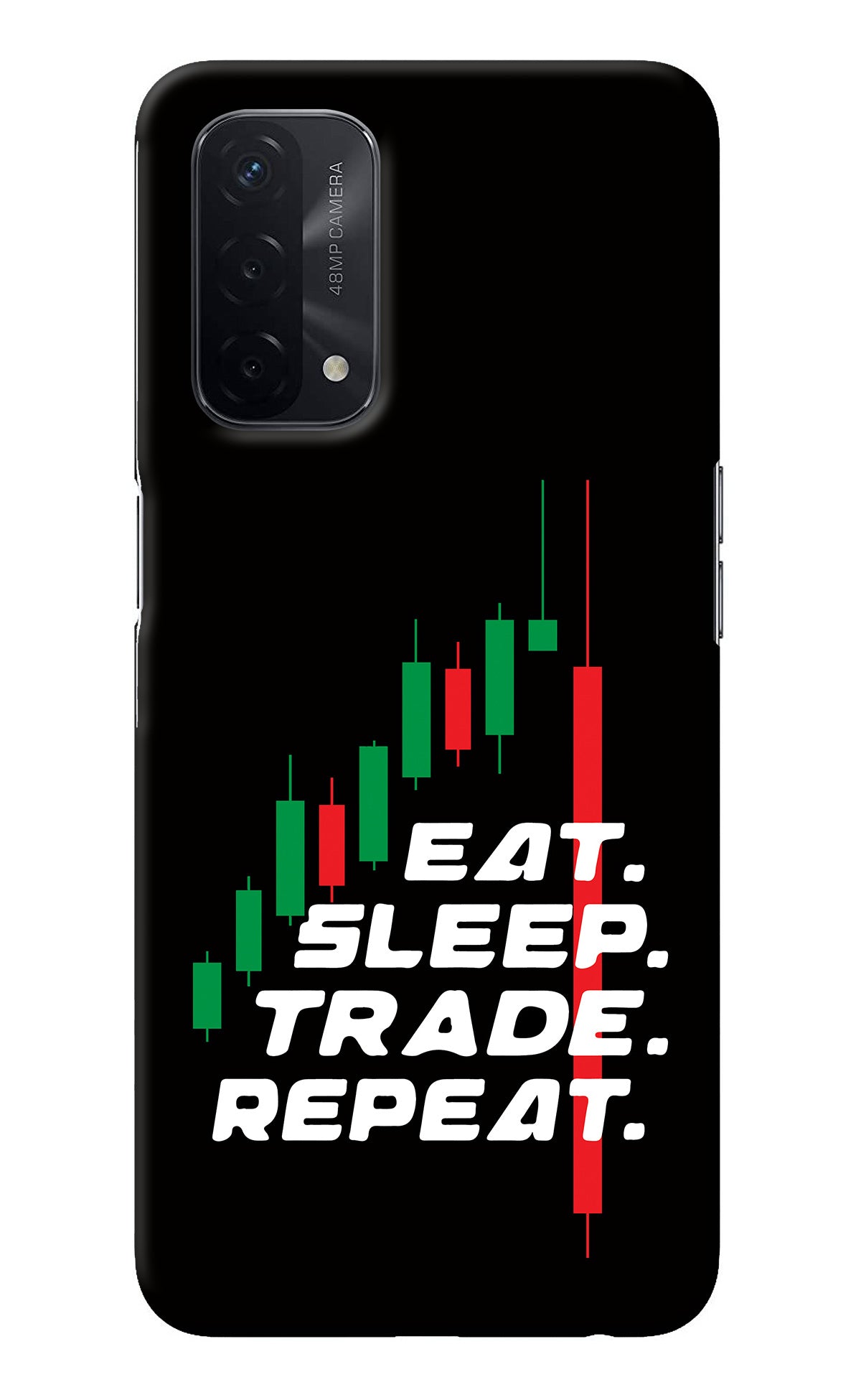 Eat Sleep Trade Repeat Oppo A74 5G Back Cover