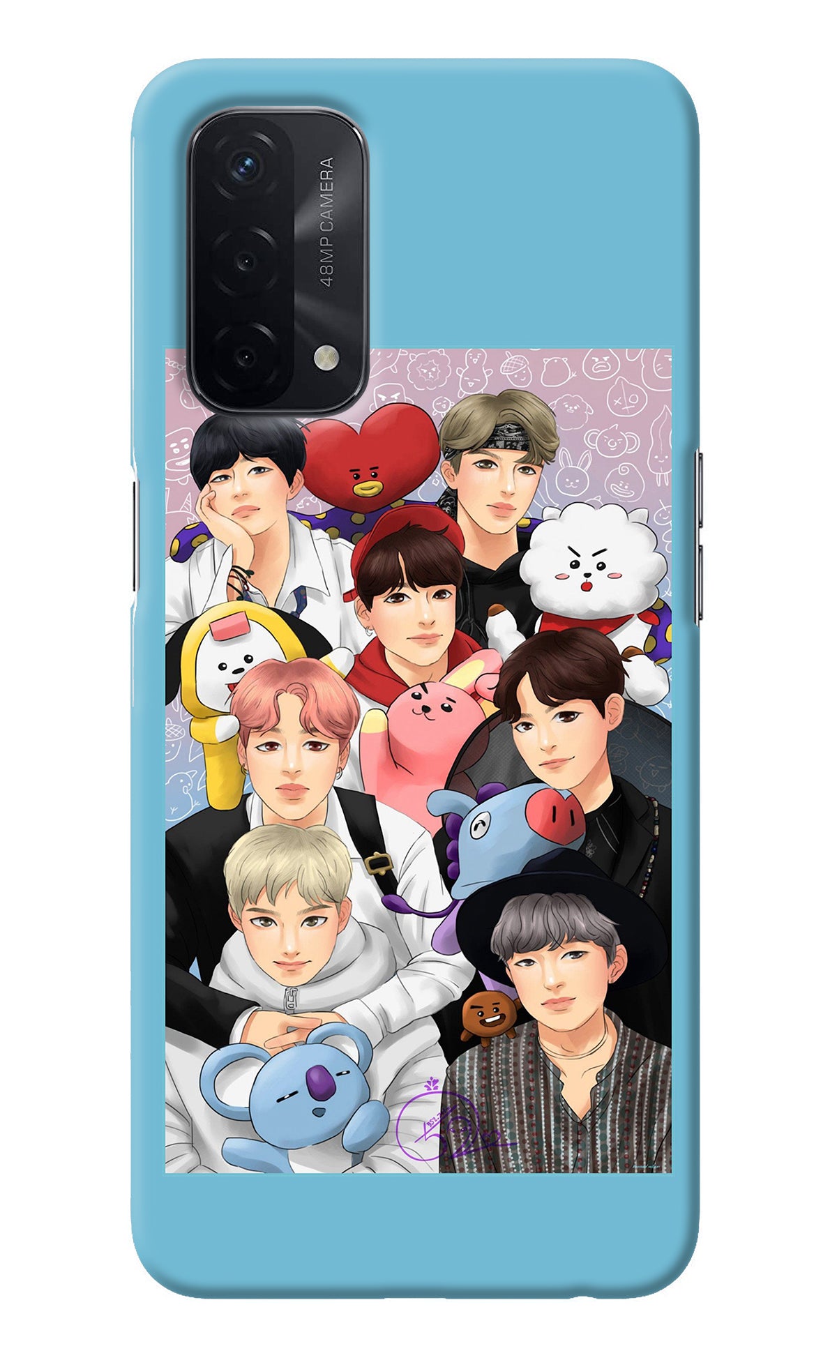 BTS with animals Oppo A74 5G Back Cover