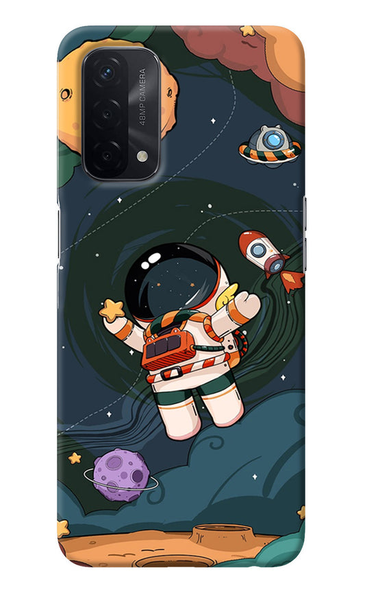 Cartoon Astronaut Oppo A74 5G Back Cover