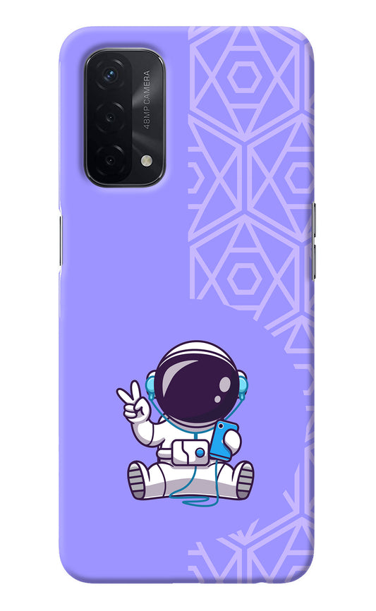 Cute Astronaut Chilling Oppo A74 5G Back Cover