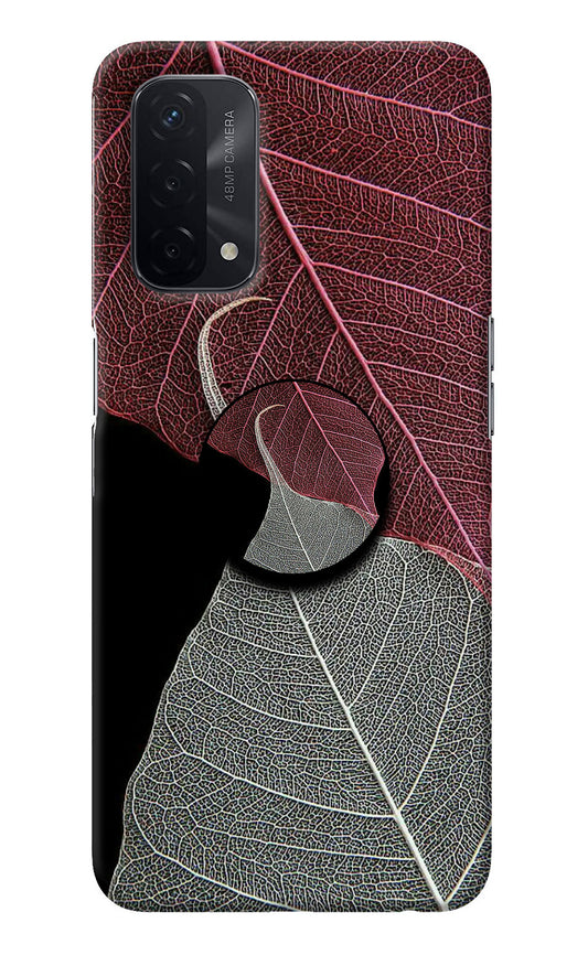 Leaf Pattern Oppo A74 5G Pop Case