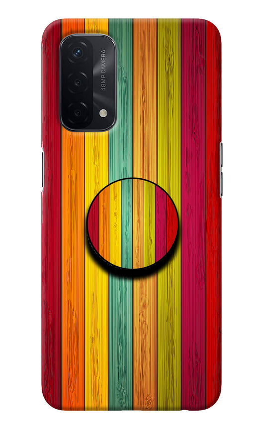 Multicolor Wooden Oppo A74 5G Pop Case