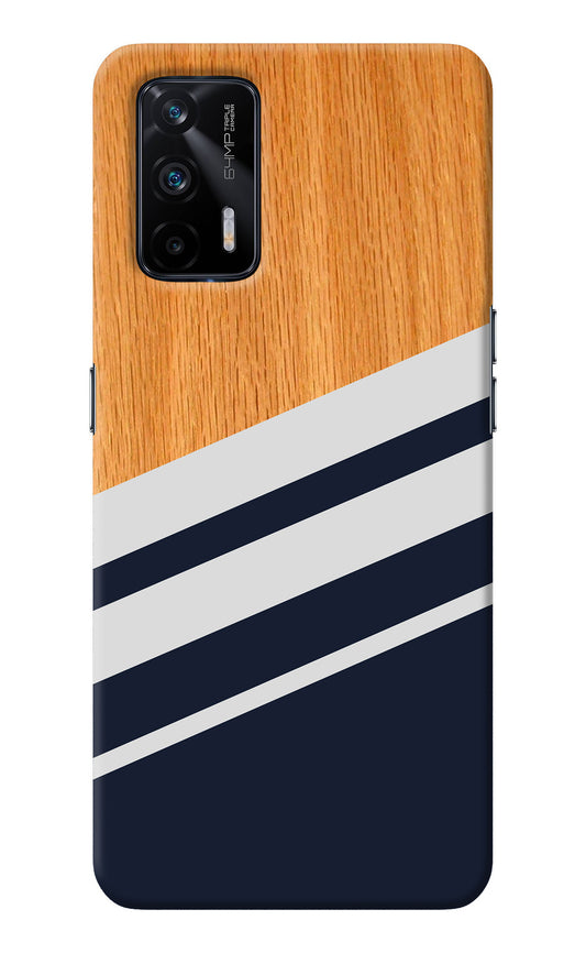 Blue and white wooden Realme X7 Max Back Cover