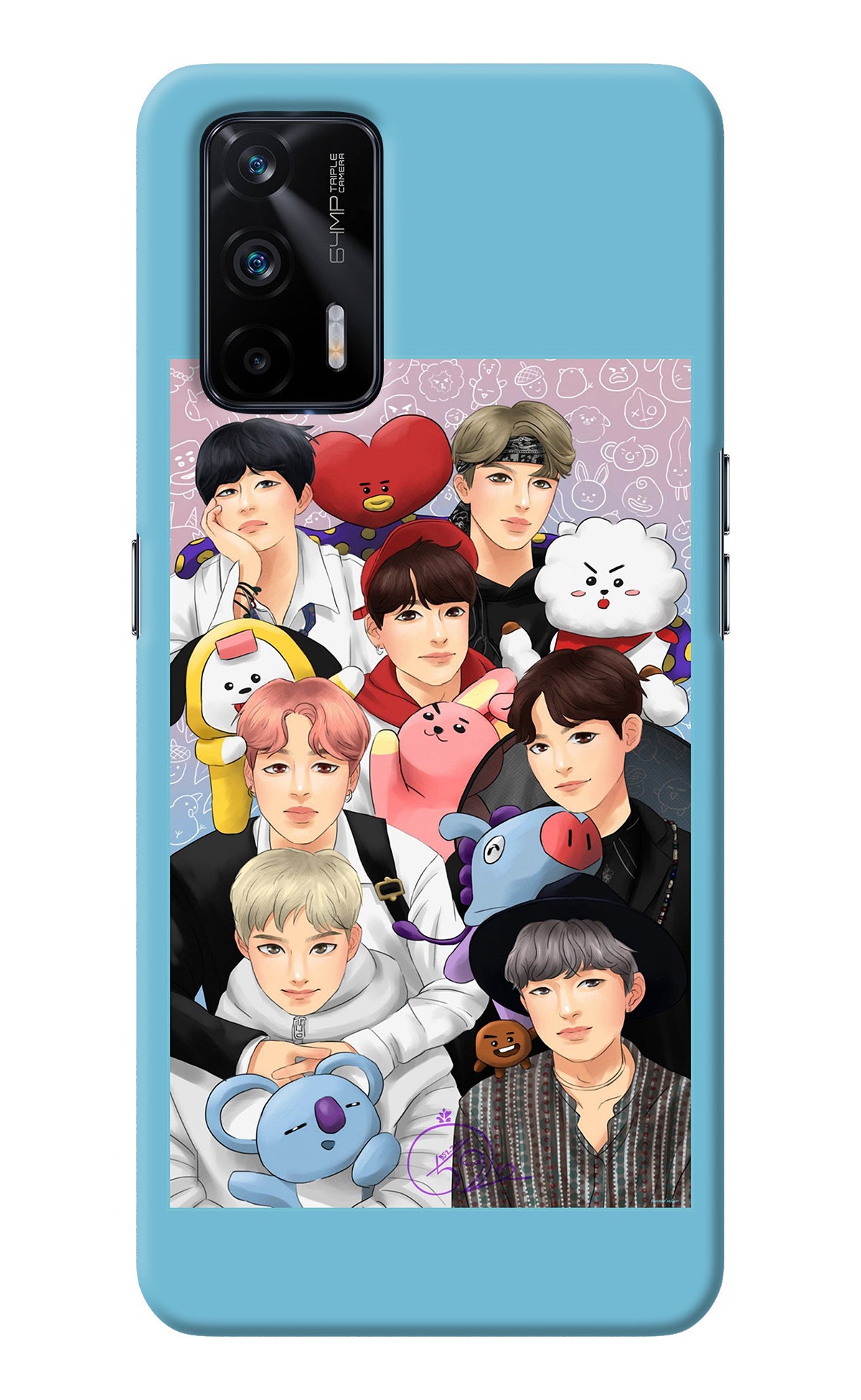 BTS with animals Realme X7 Max Back Cover