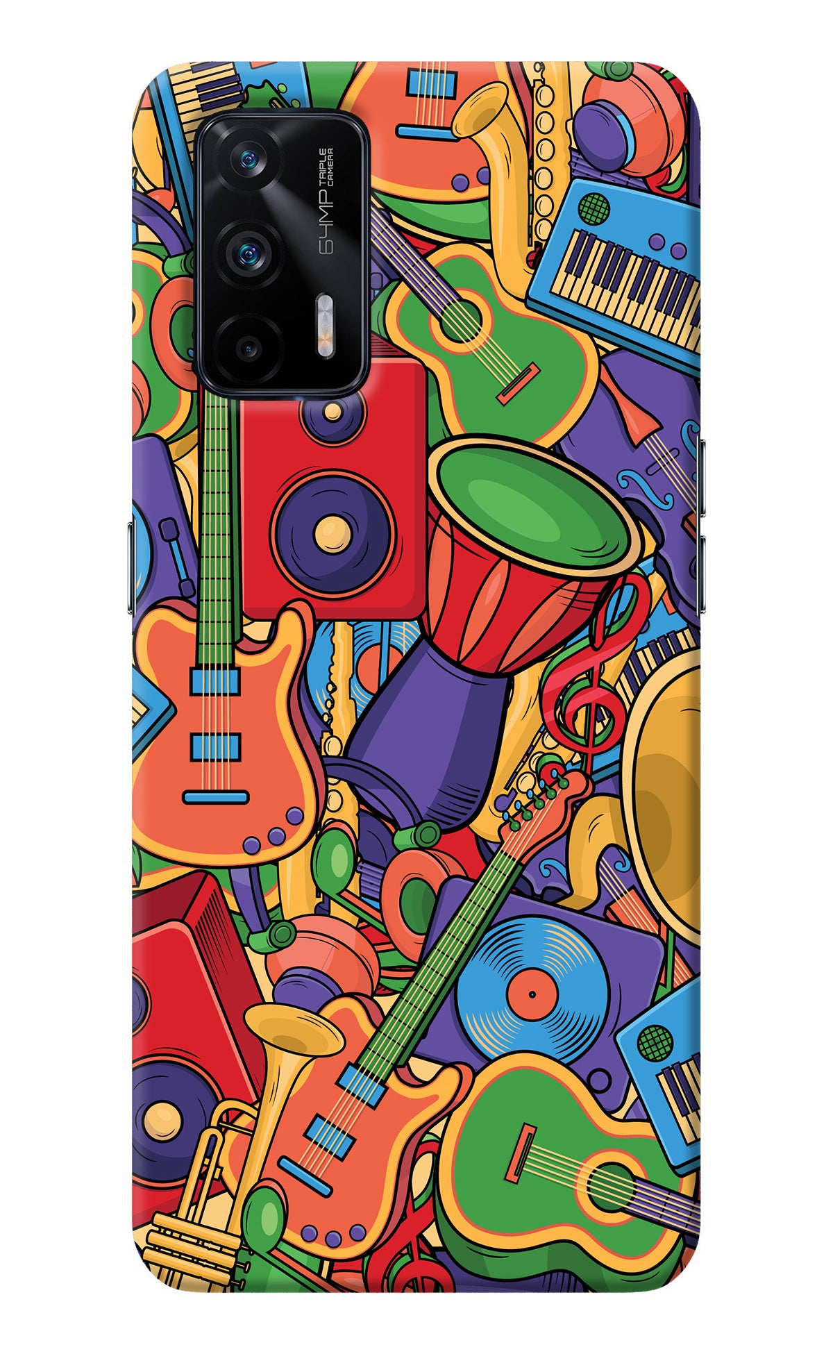 Music Instrument Doodle Realme X7 Max Back Cover