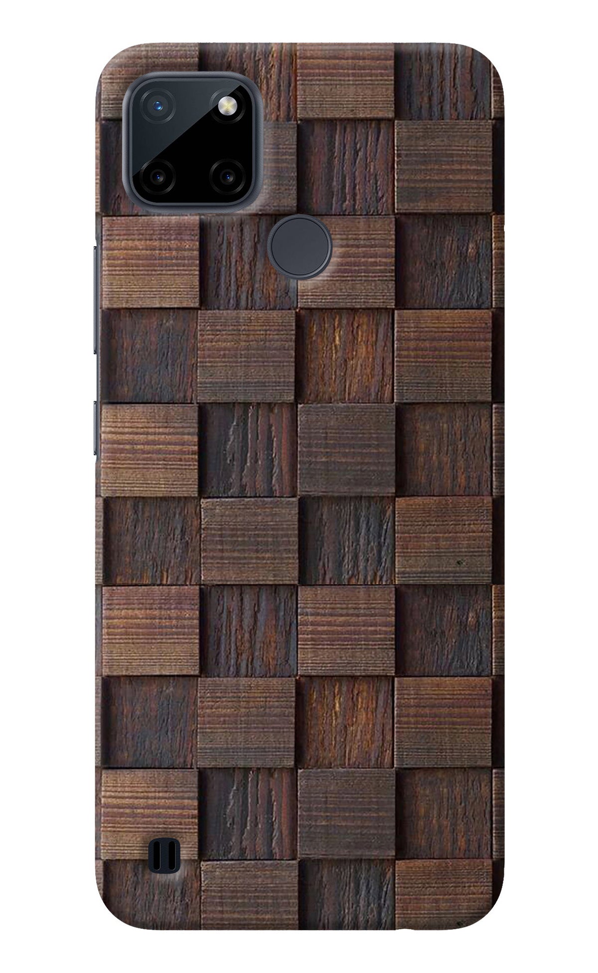 Wooden Cube Design Realme C21Y/C25Y Back Cover