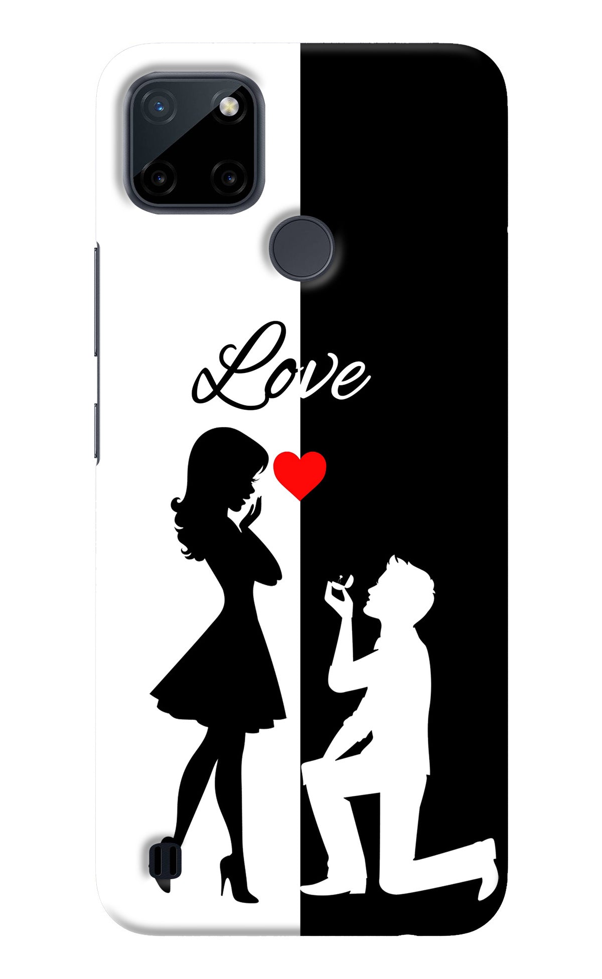 Love Propose Black And White Realme C21Y/C25Y Back Cover