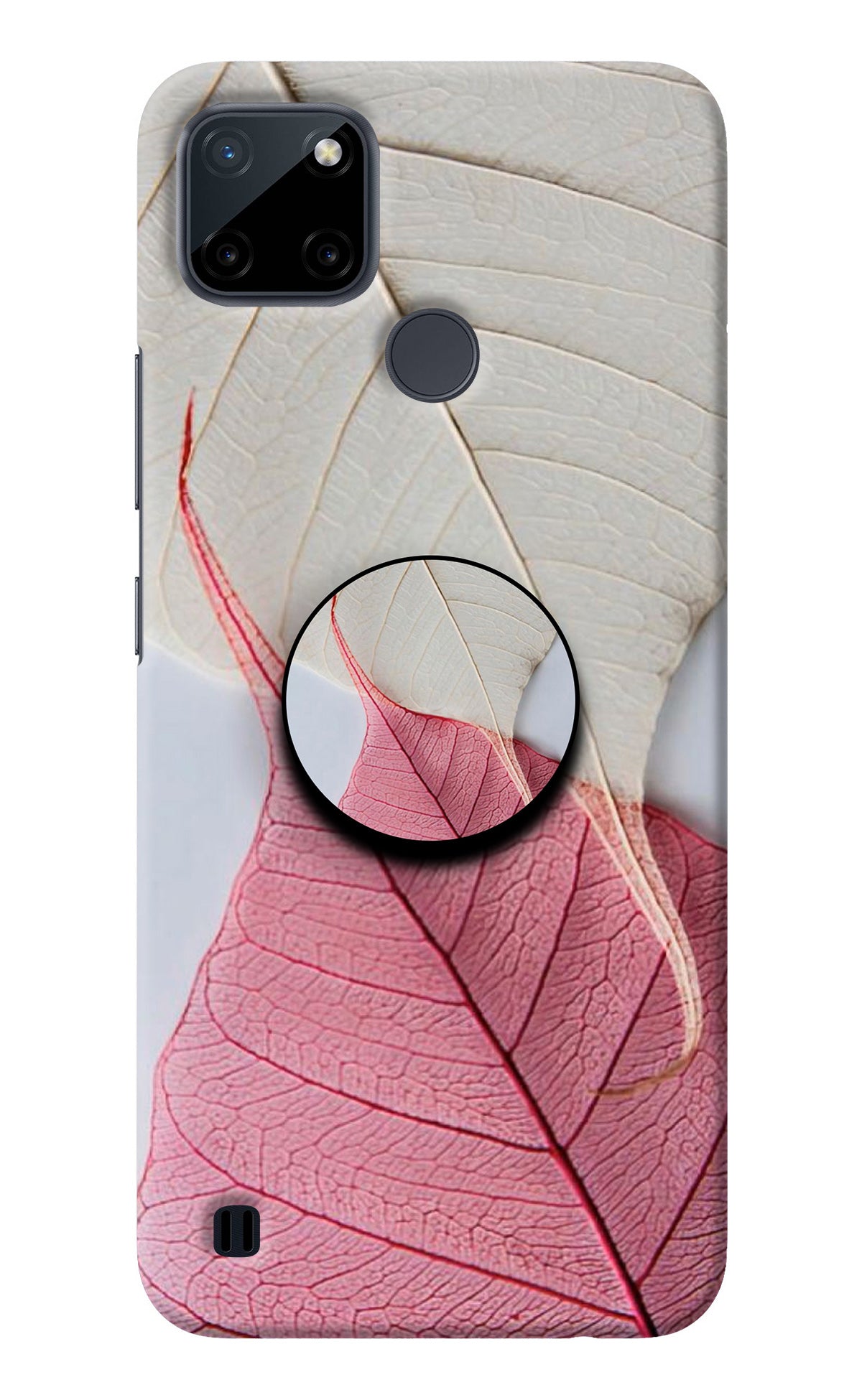 White Pink Leaf Realme C21Y/C25Y Pop Case