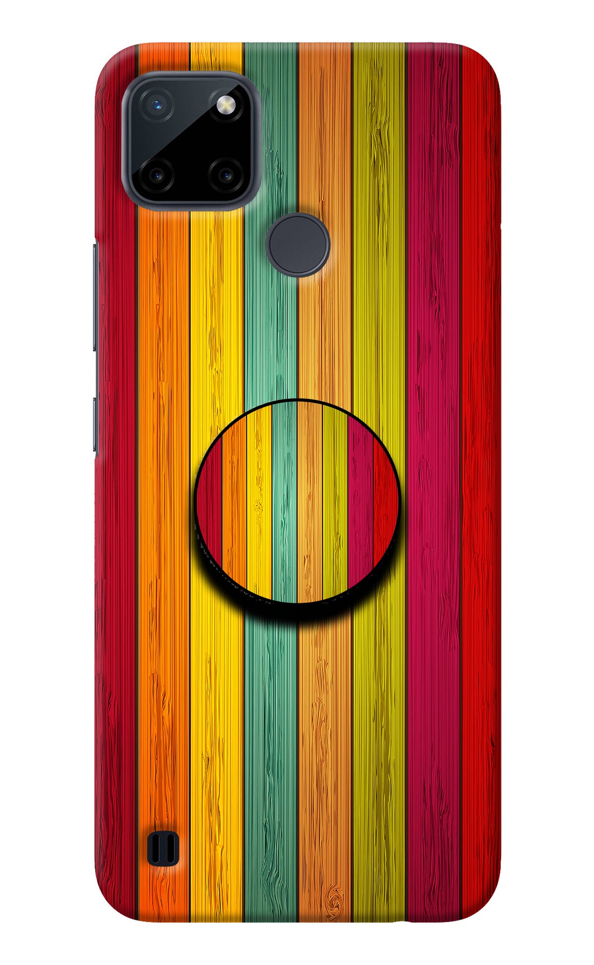 Multicolor Wooden Realme C21Y/C25Y Pop Case