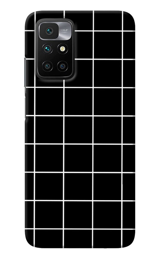 White Grid Redmi 10 Prime Back Cover