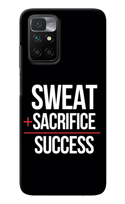 Sweat Sacrifice Success Redmi 10 Prime Back Cover