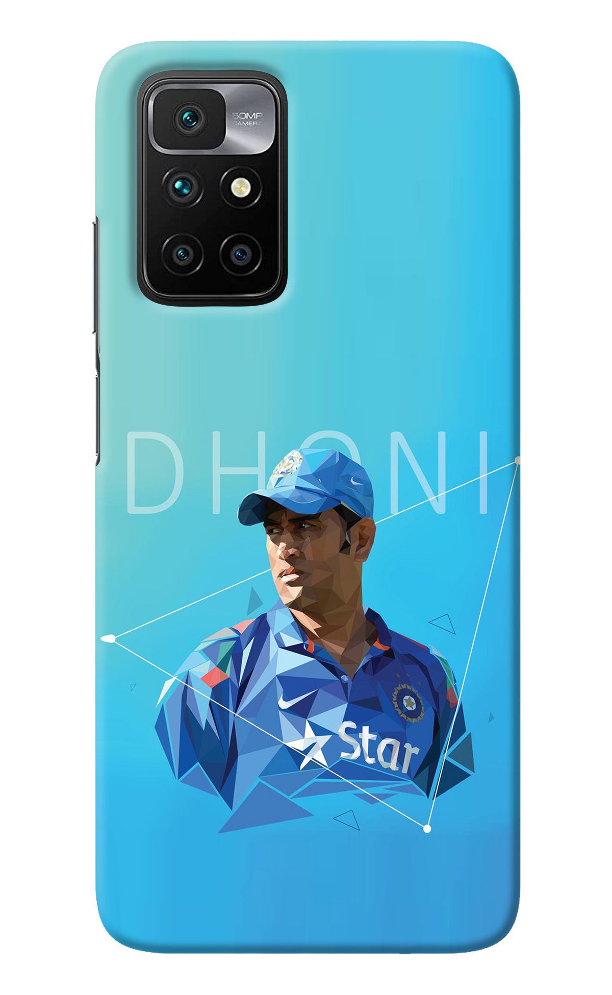 Dhoni Artwork Redmi 10 Prime Back Cover