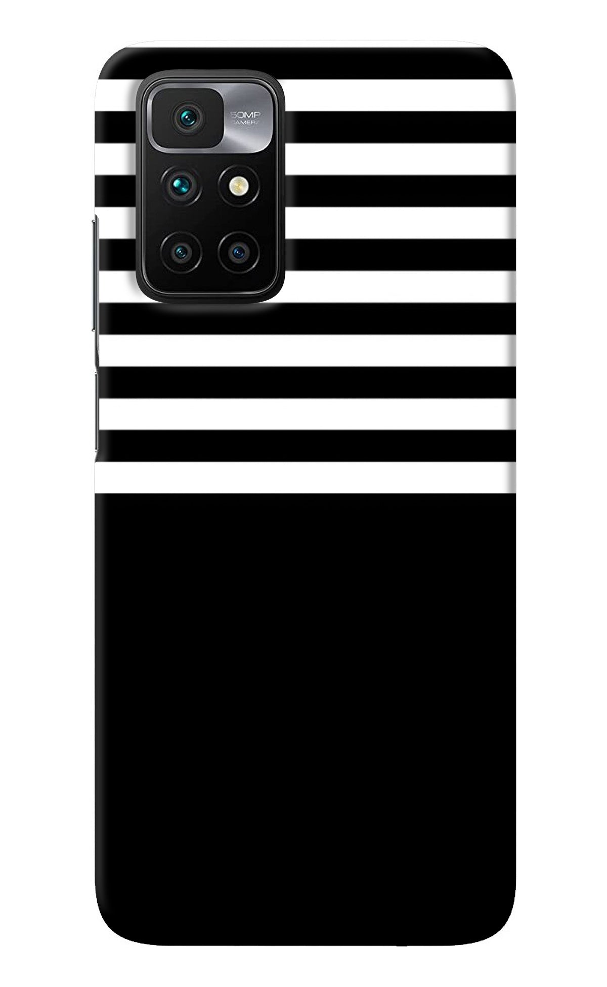 Black and White Print Redmi 10 Prime Back Cover