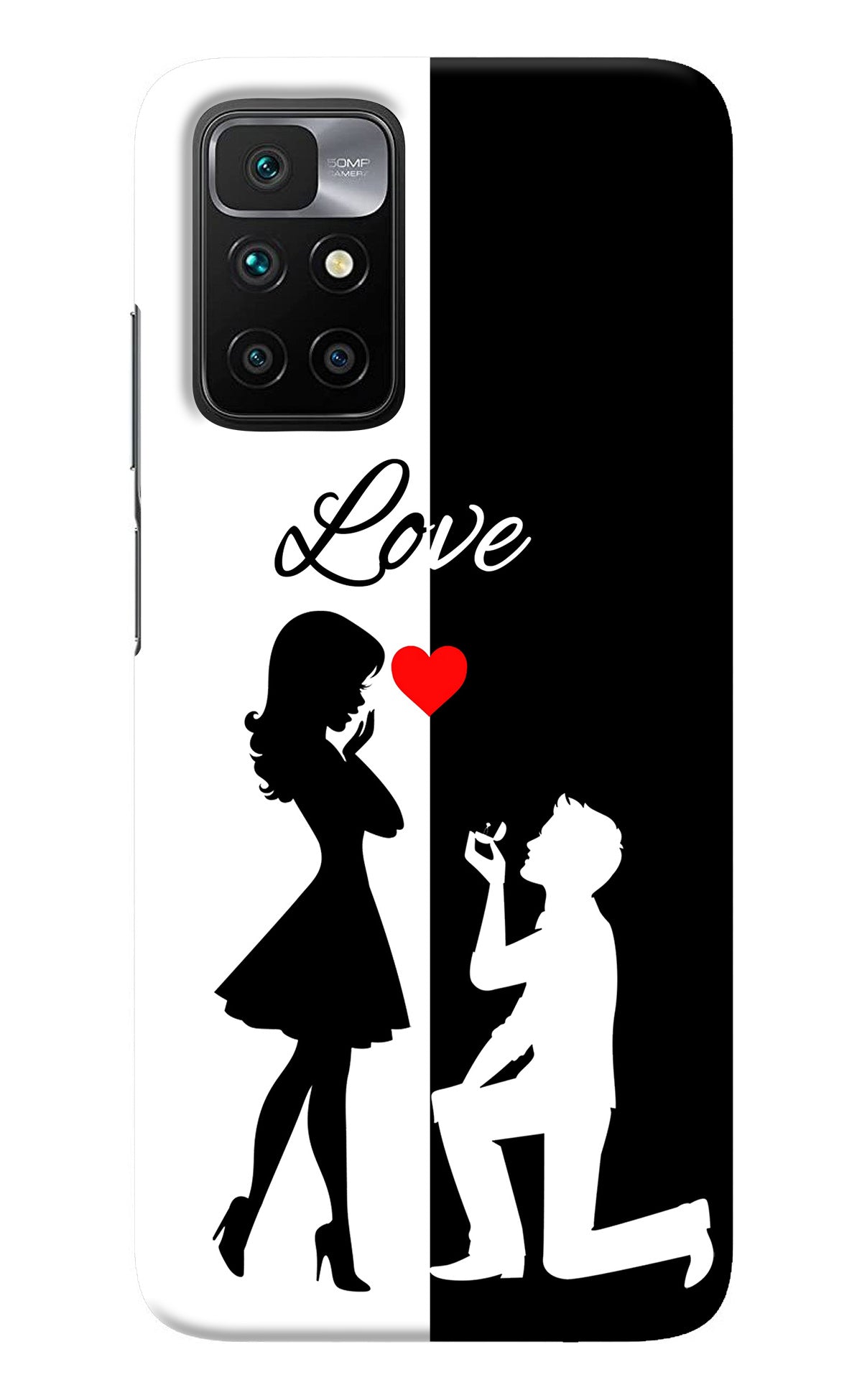 Love Propose Black And White Redmi 10 Prime Back Cover