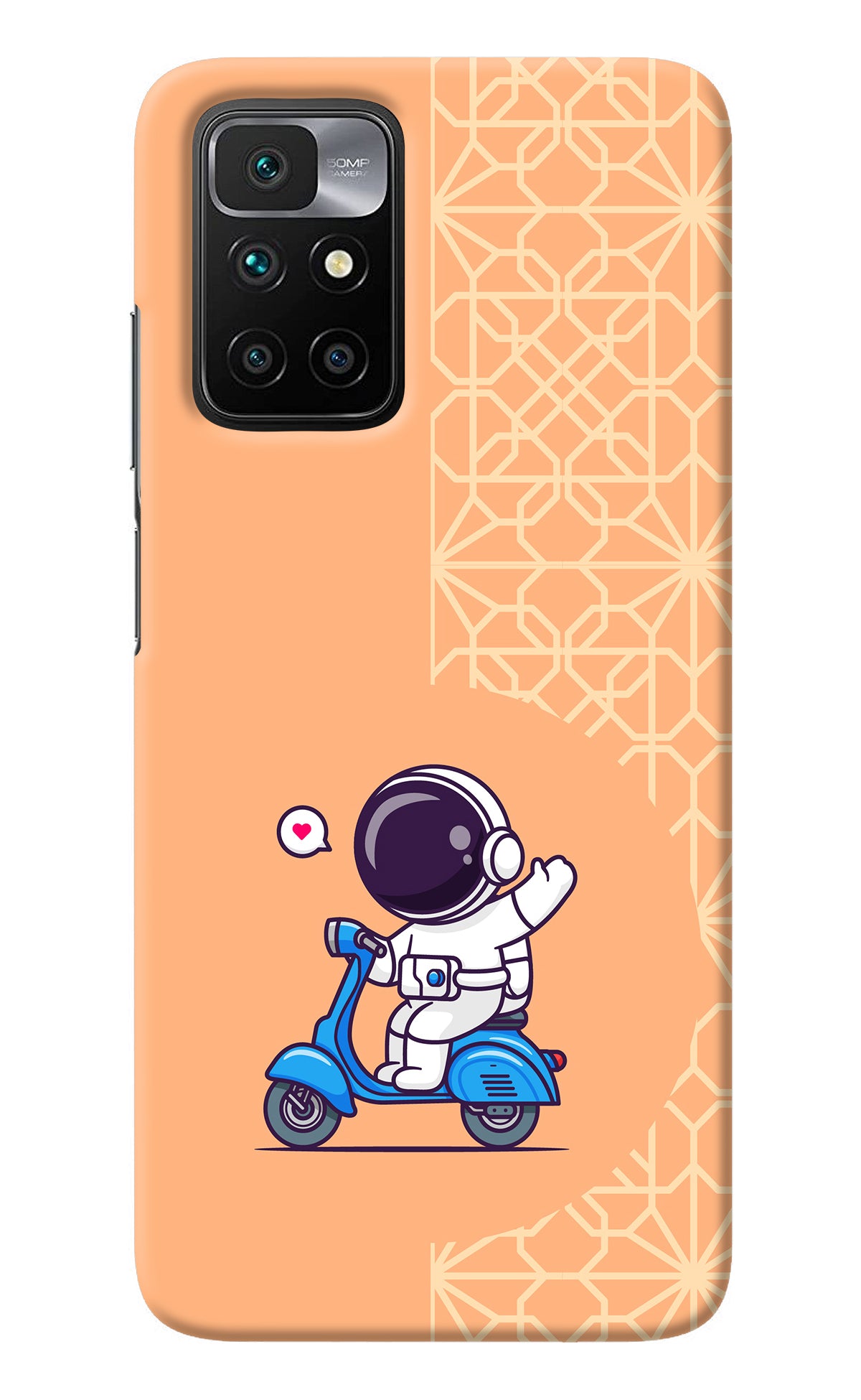 Cute Astronaut Riding Redmi 10 Prime Back Cover