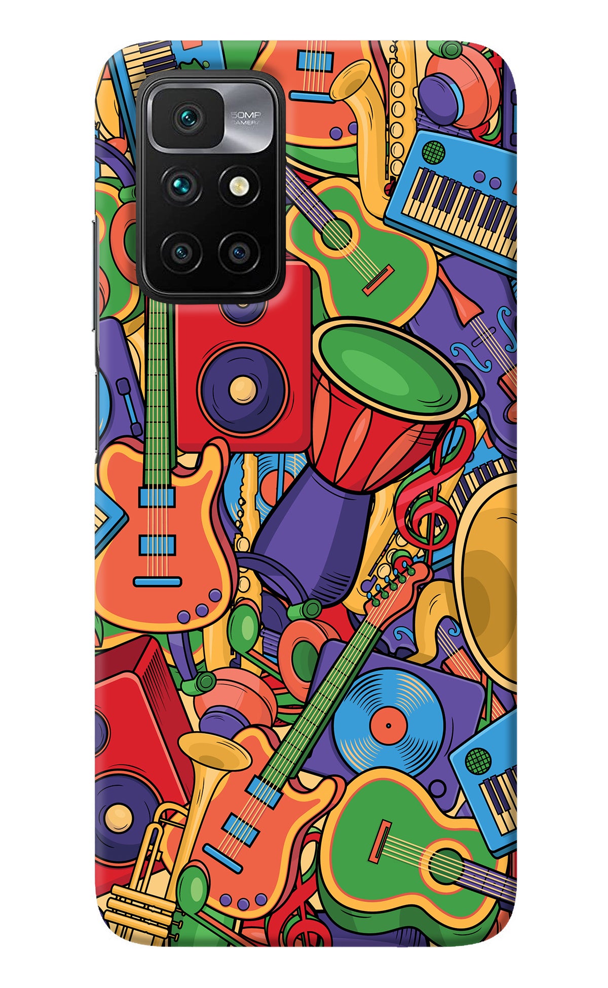 Music Instrument Doodle Redmi 10 Prime Back Cover