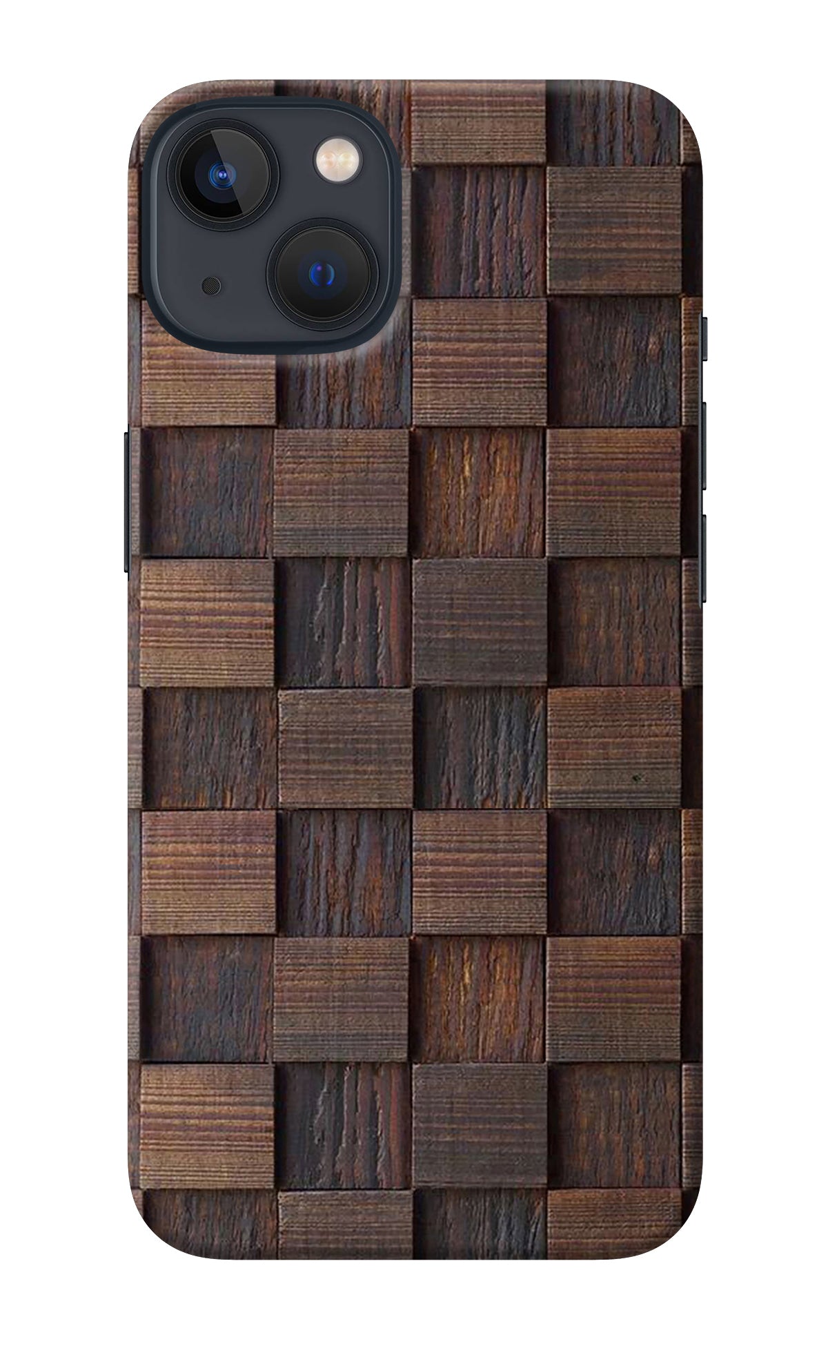 Wooden Cube Design iPhone 13 Back Cover