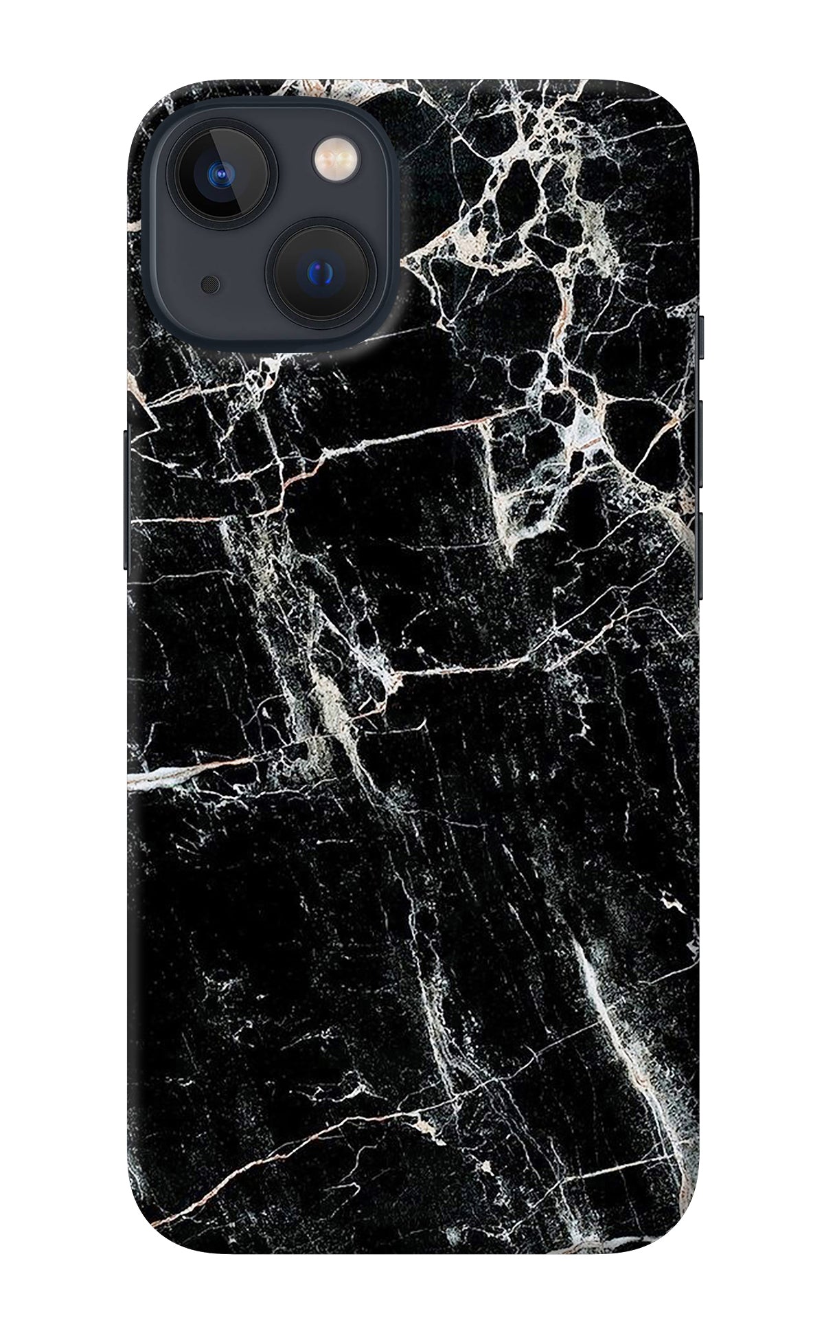 Black Marble Texture iPhone 13 Back Cover