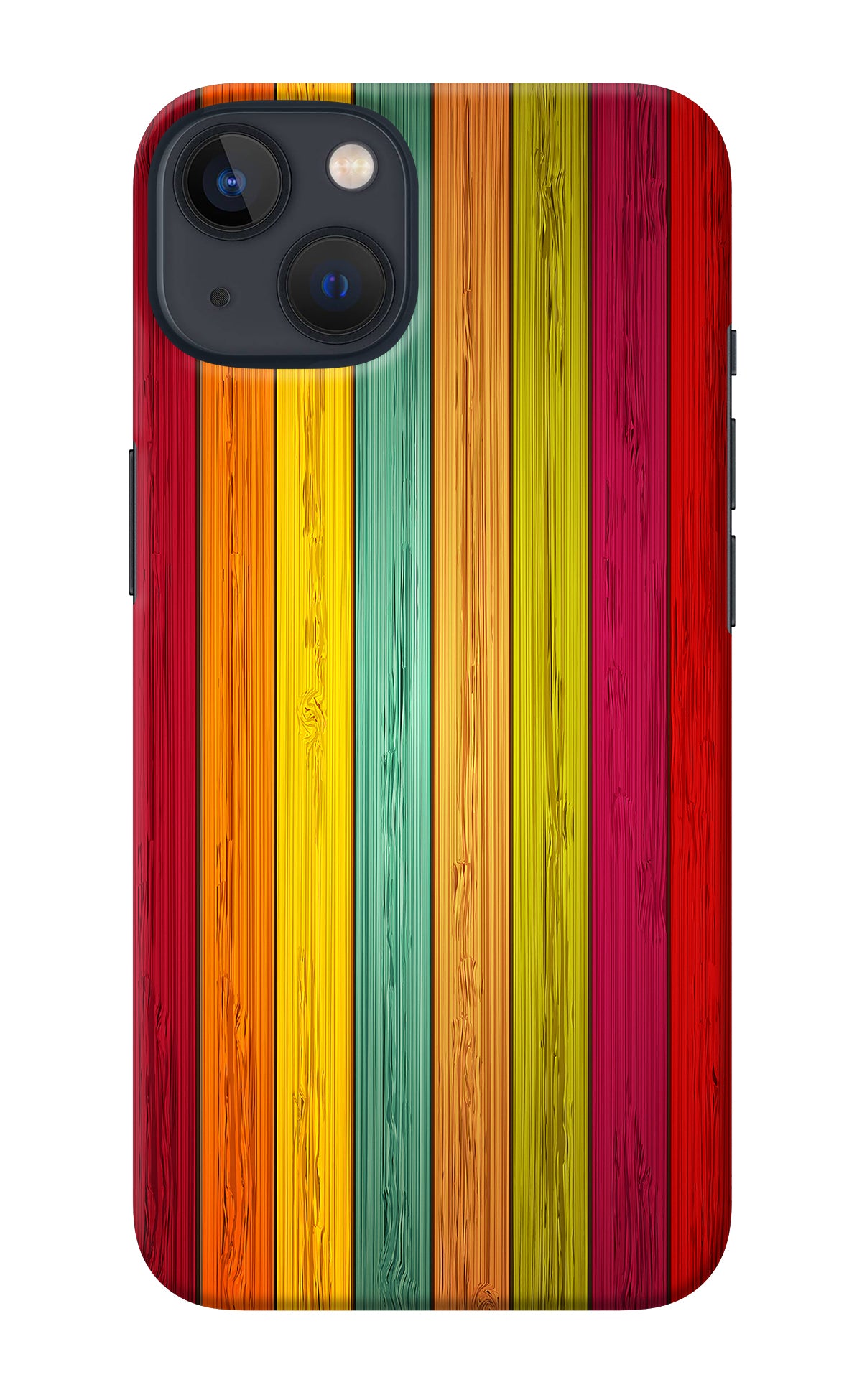 Multicolor Wooden iPhone 13 Back Cover