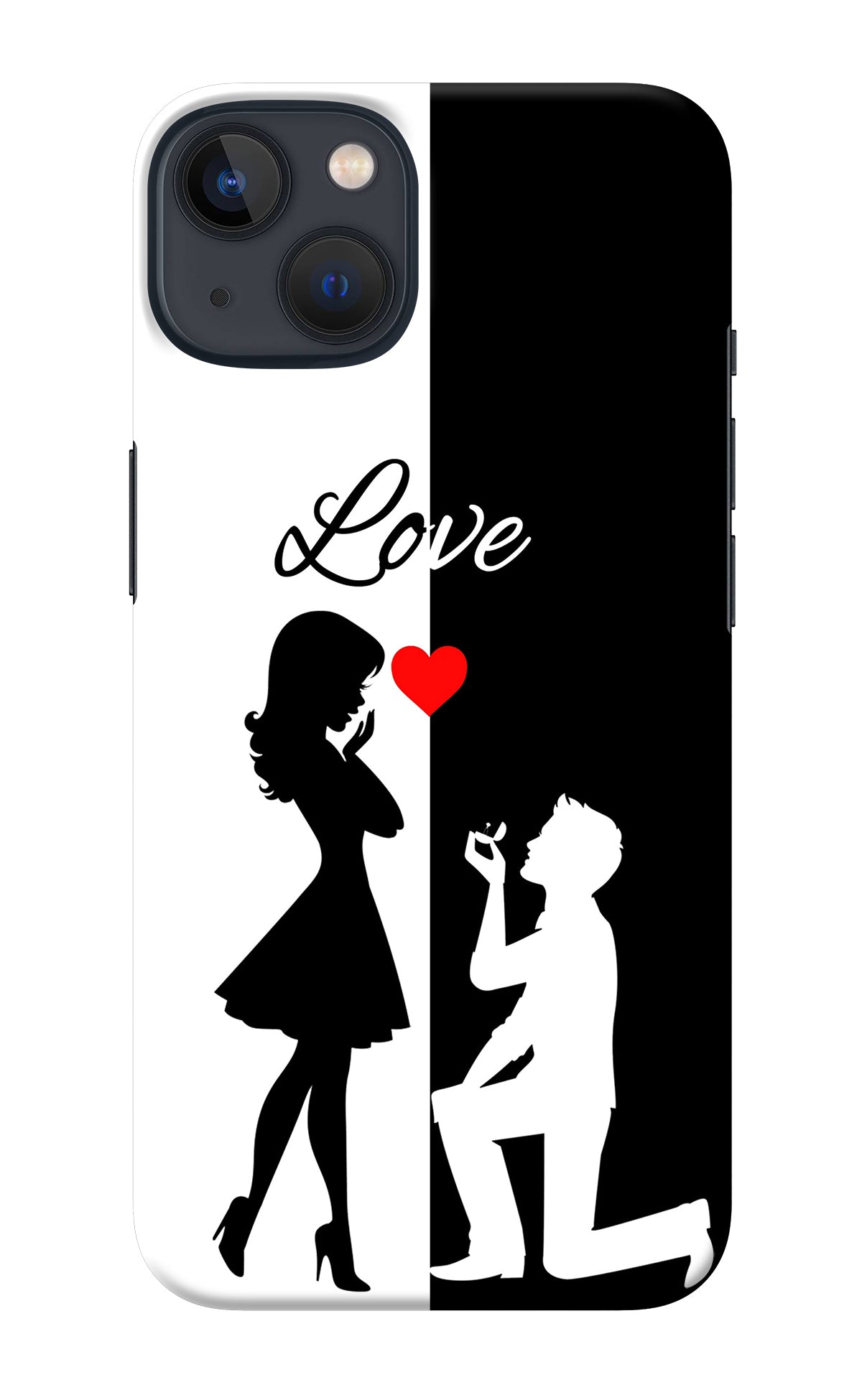 Love Propose Black And White iPhone 13 Back Cover