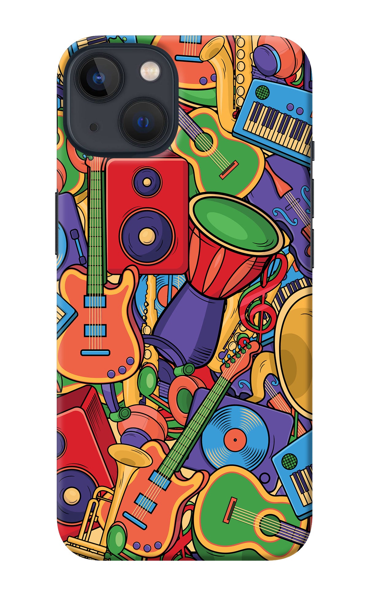 Music Instrument Doodle iPhone 13 Back Cover