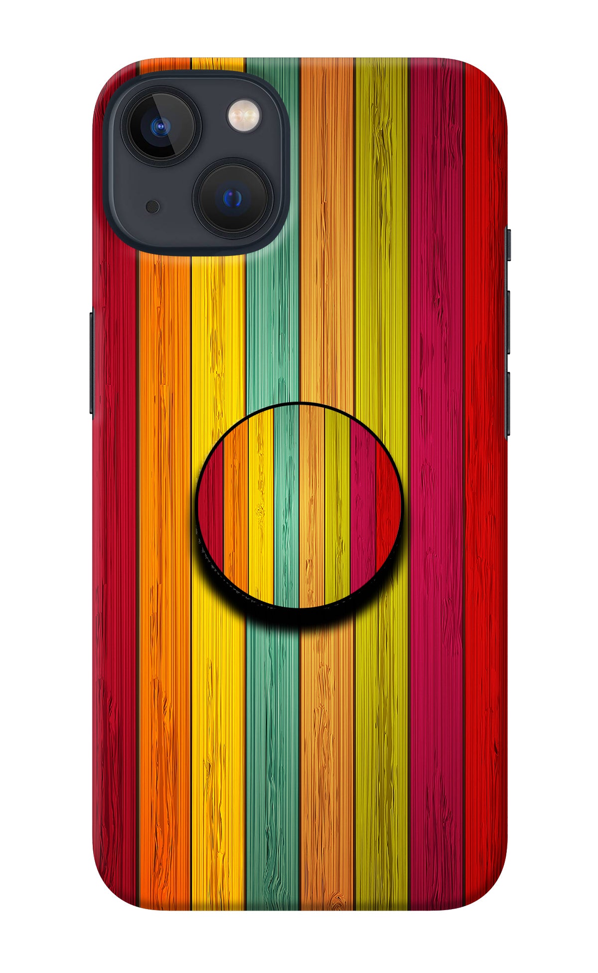 Multicolor Wooden iPhone 13 Pop Case