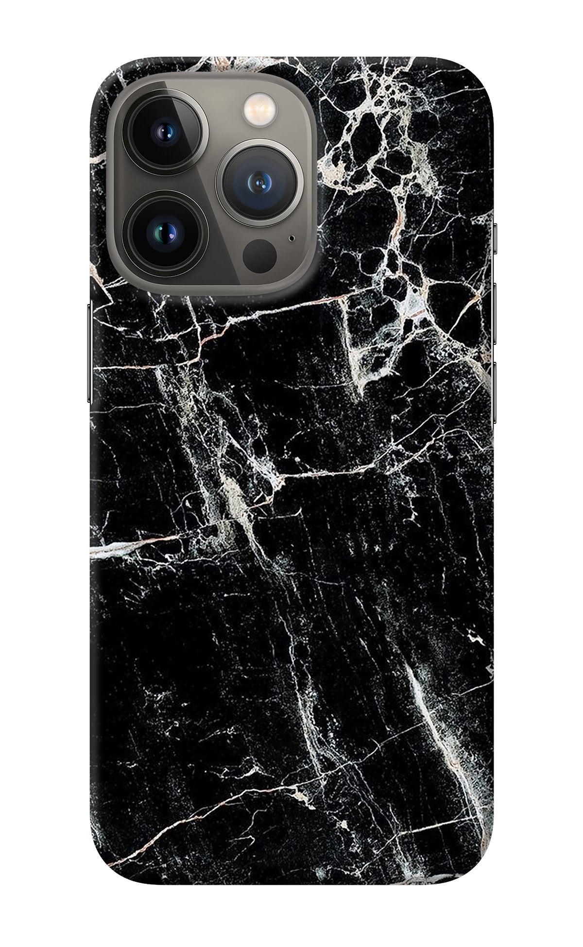 Black Marble Texture iPhone 13 Pro Back Cover