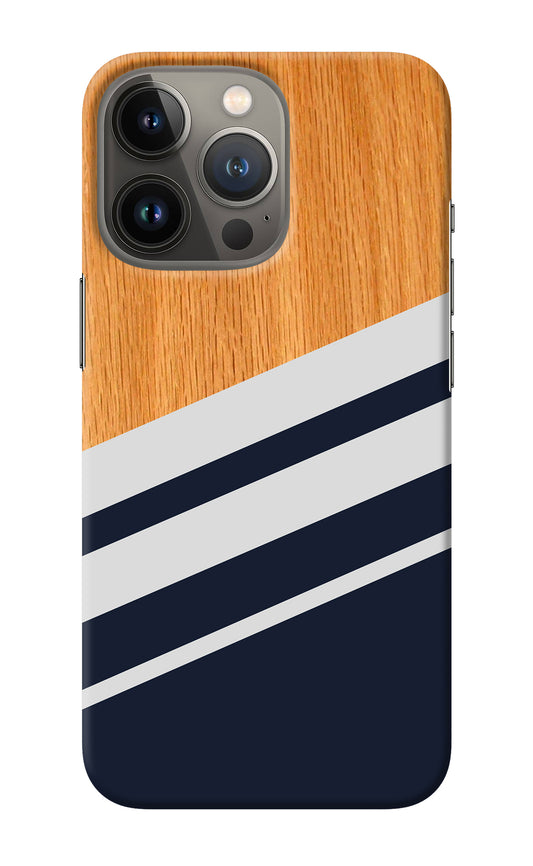 Blue and white wooden iPhone 13 Pro Back Cover