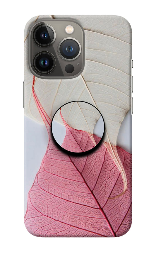 White Pink Leaf iPhone 13 Pro Pop Case