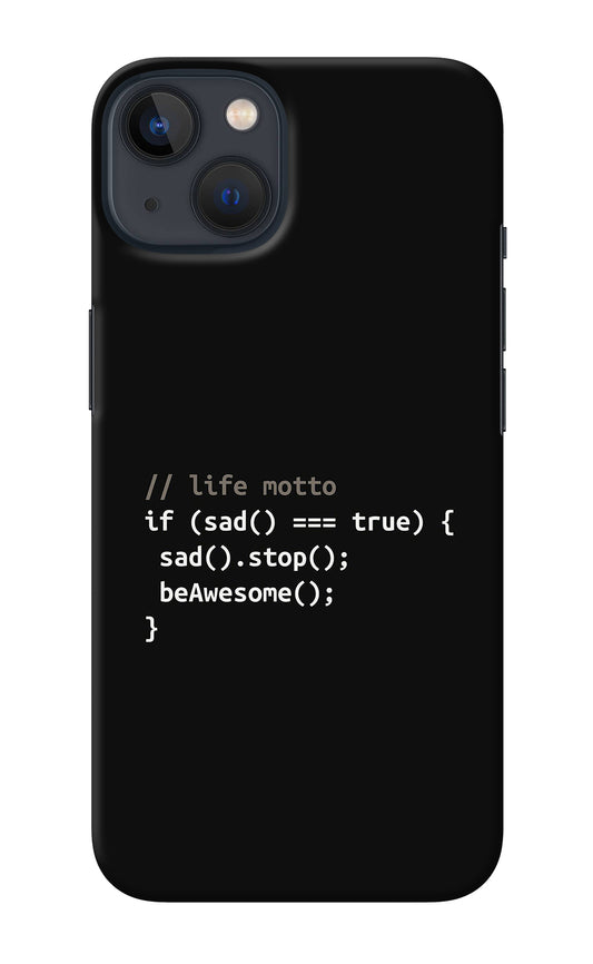 Life Motto Code iPhone 13 Mini Back Cover