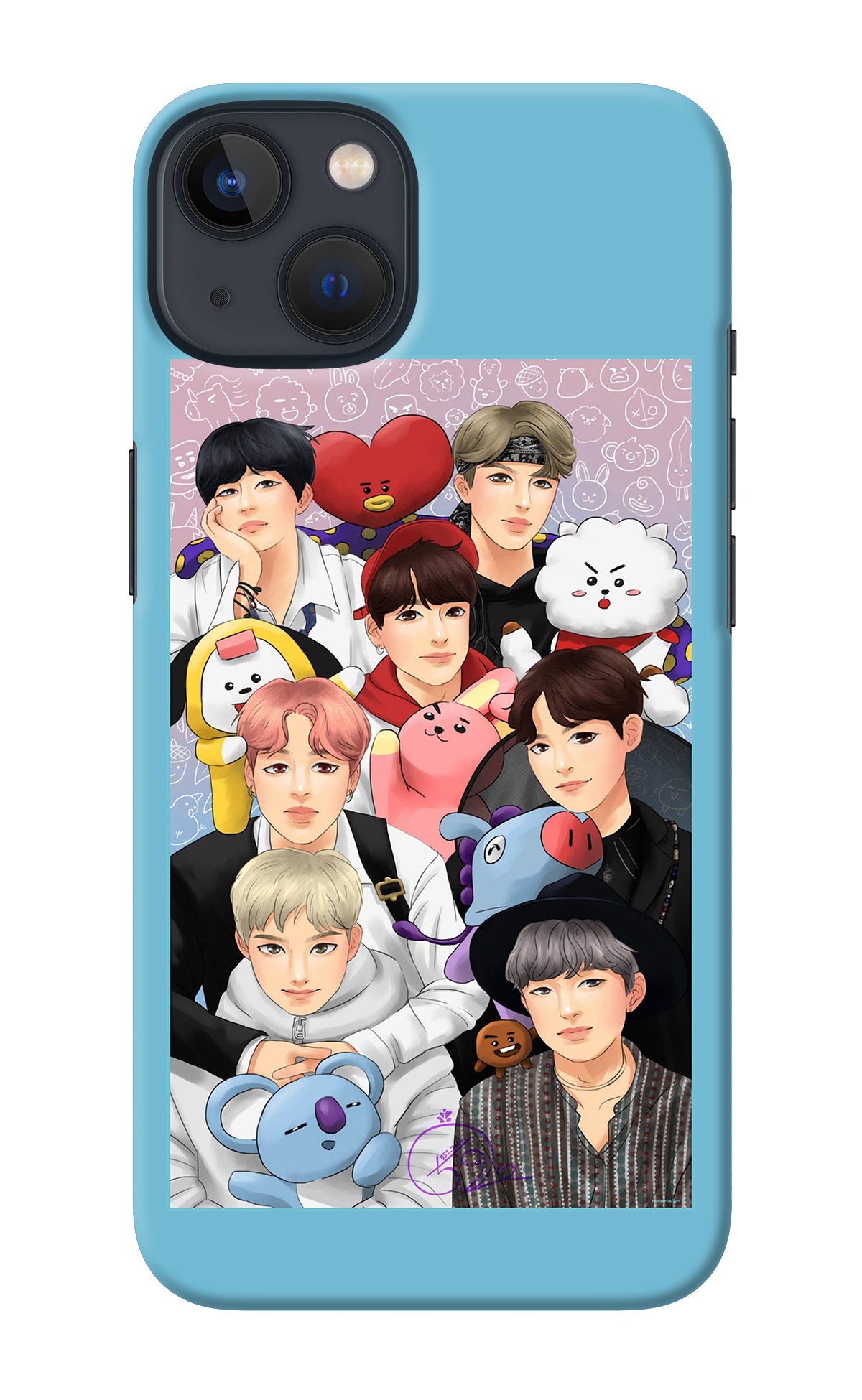 BTS with animals iPhone 13 Mini Back Cover