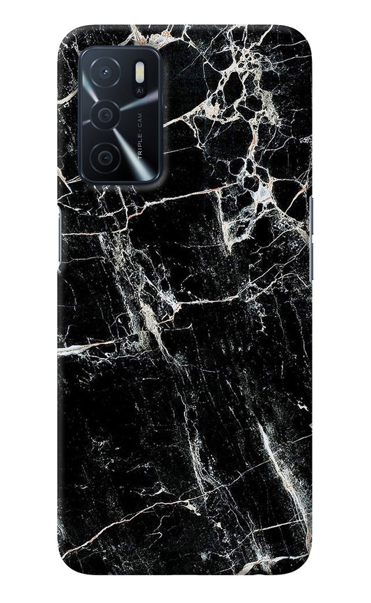 Black Marble Texture Oppo A16 Back Cover