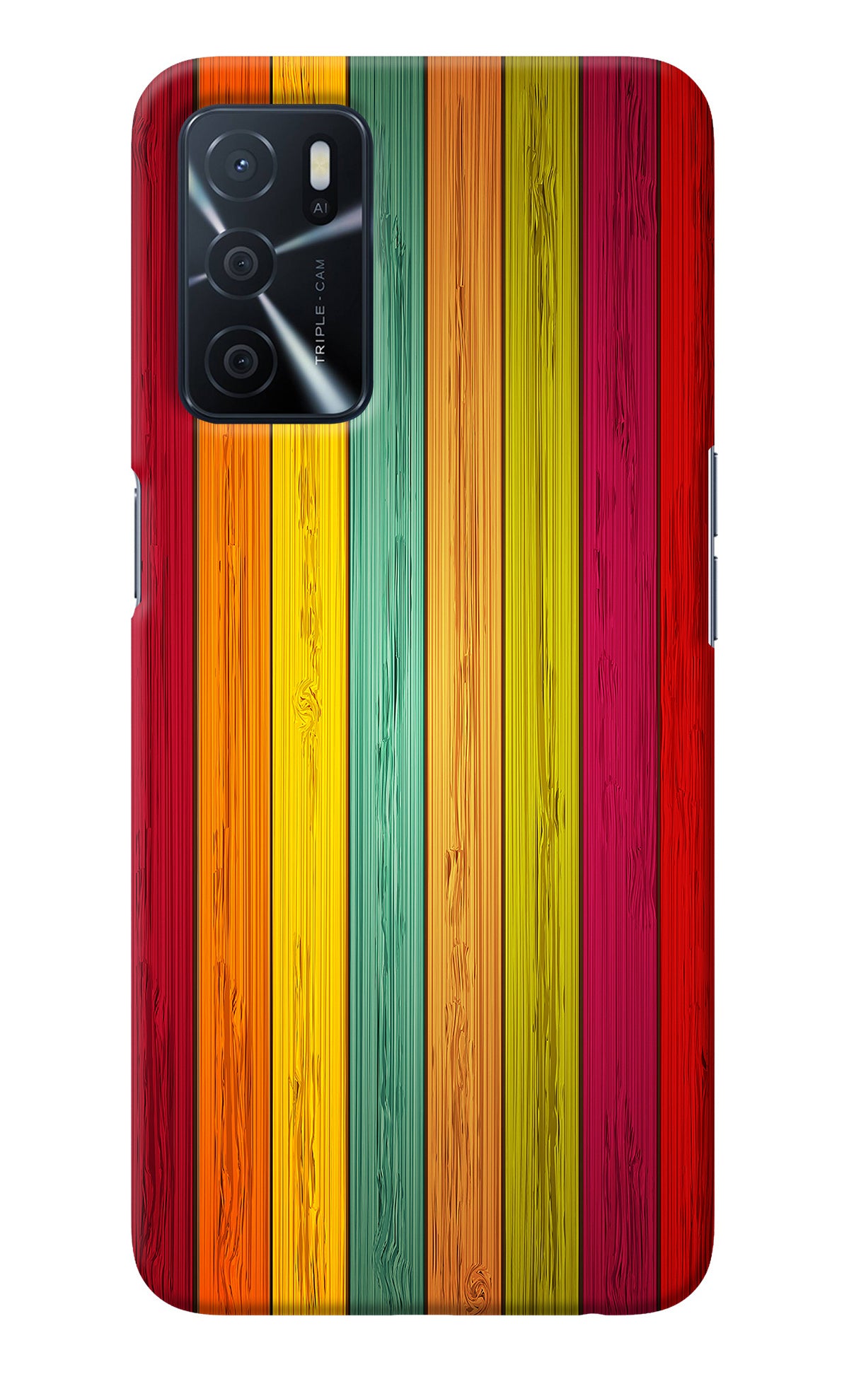 Multicolor Wooden Oppo A16 Back Cover