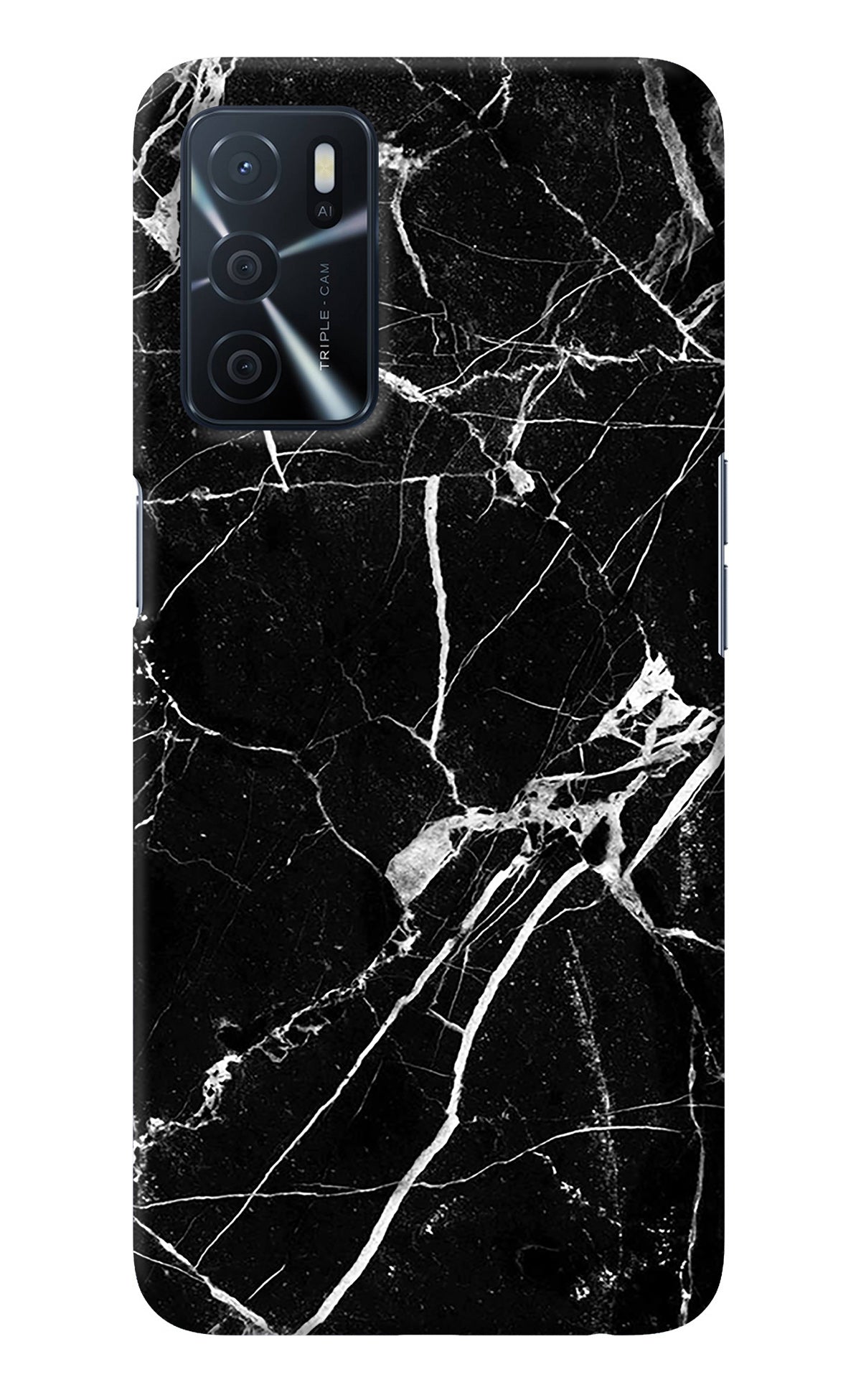 Black Marble Pattern Oppo A16 Back Cover