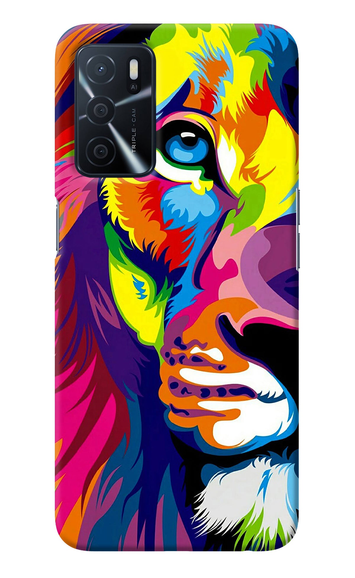 Lion Half Face Oppo A16 Back Cover