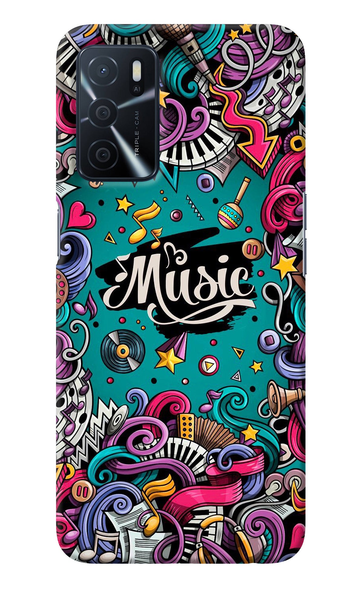 Music Graffiti Oppo A16 Back Cover