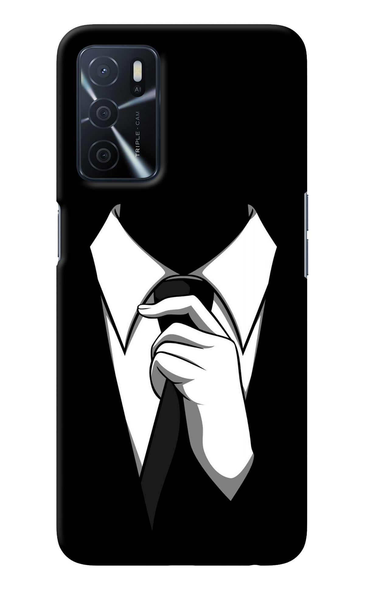 Black Tie Oppo A16 Back Cover