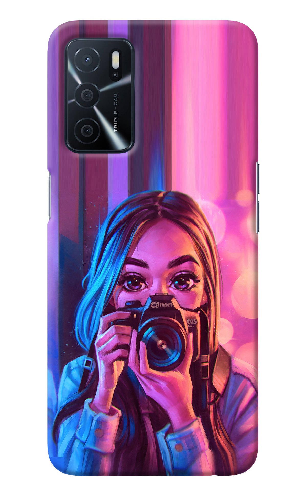 Girl Photographer Oppo A16 Back Cover