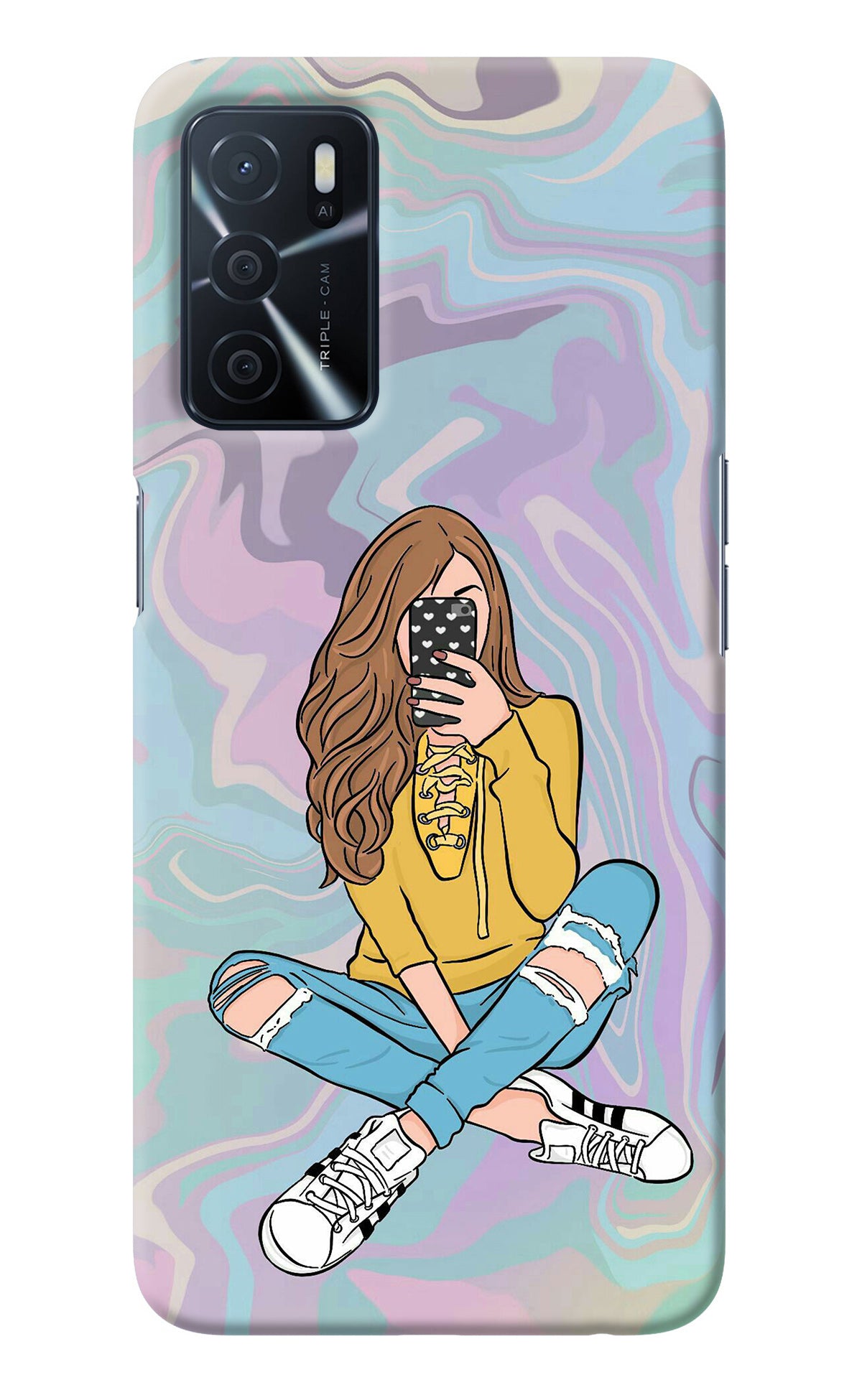 Selfie Girl Oppo A16 Back Cover