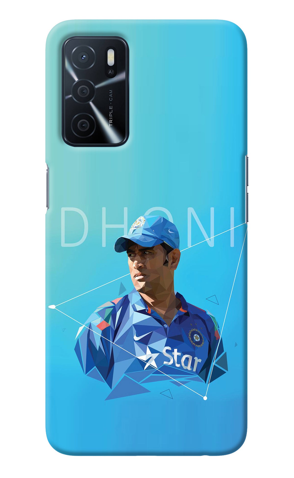 Dhoni Artwork Oppo A16 Back Cover