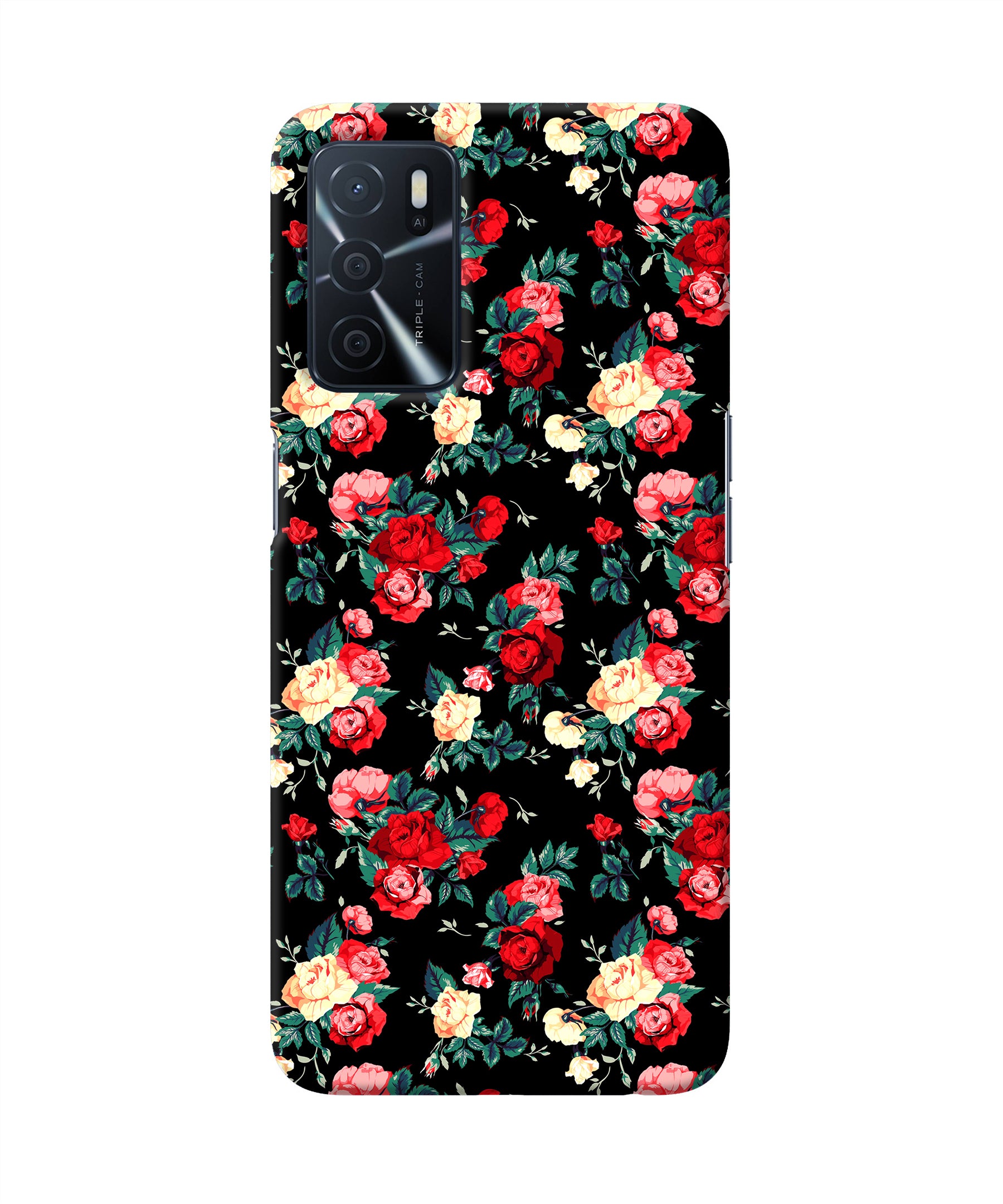 Rose Pattern Oppo A16 Back Cover