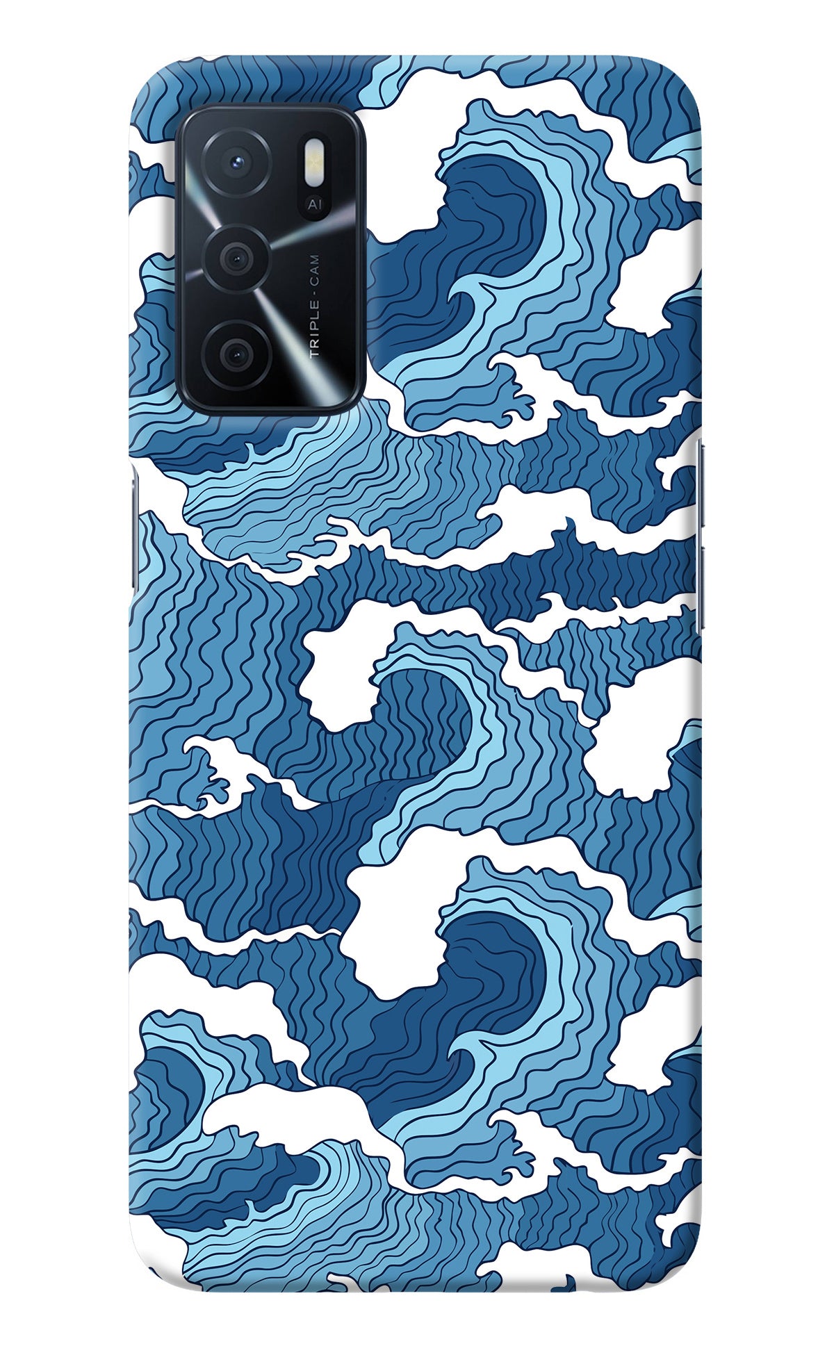 Blue Waves Oppo A16 Back Cover