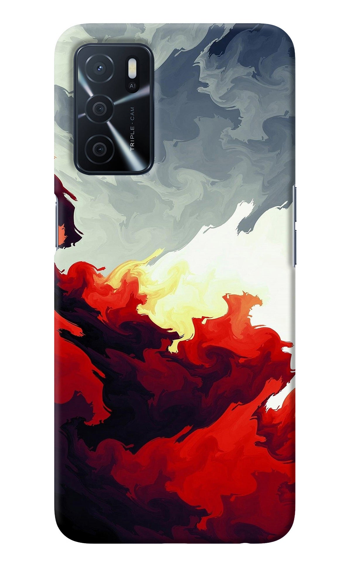 Fire Cloud Oppo A16 Back Cover