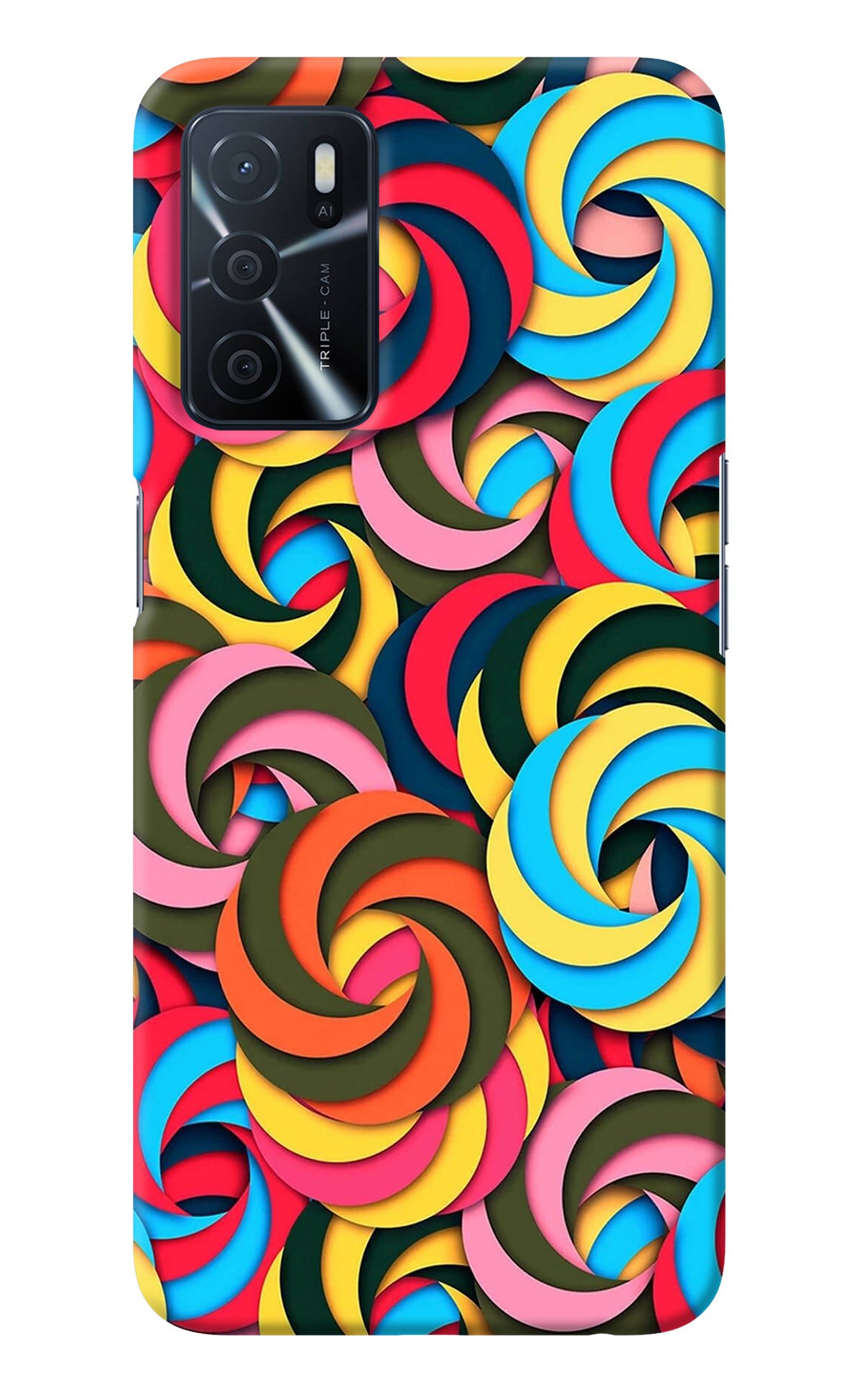 Spiral Pattern Oppo A16 Back Cover