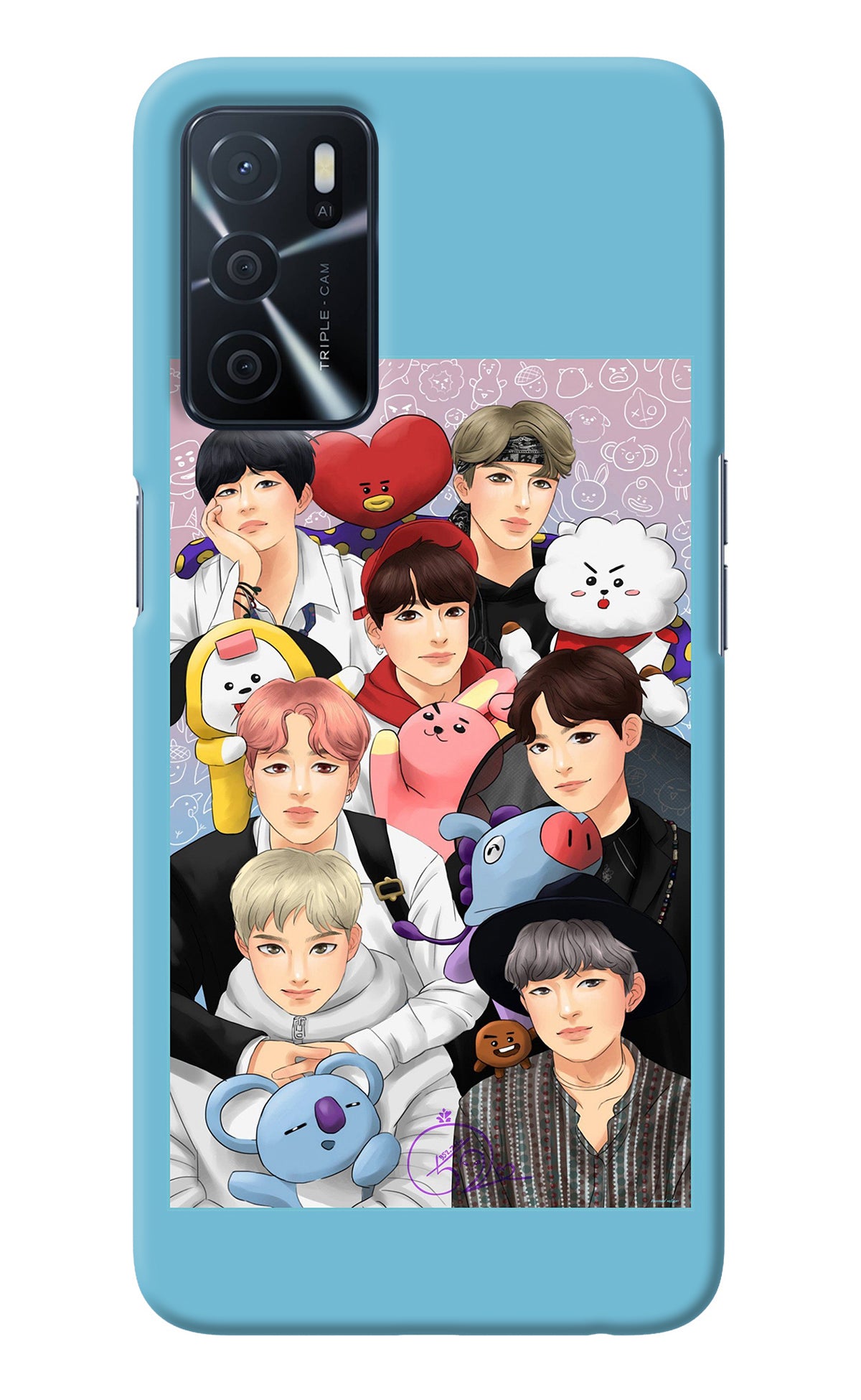 BTS with animals Oppo A16 Back Cover