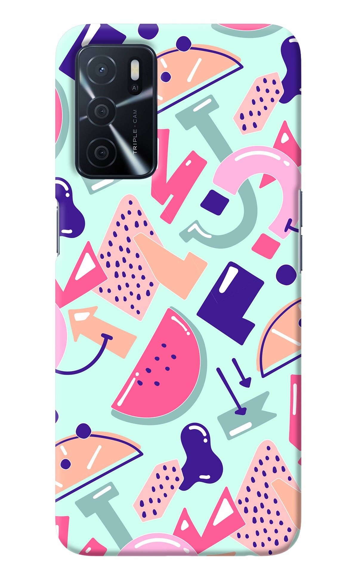 Doodle Pattern Oppo A16 Back Cover