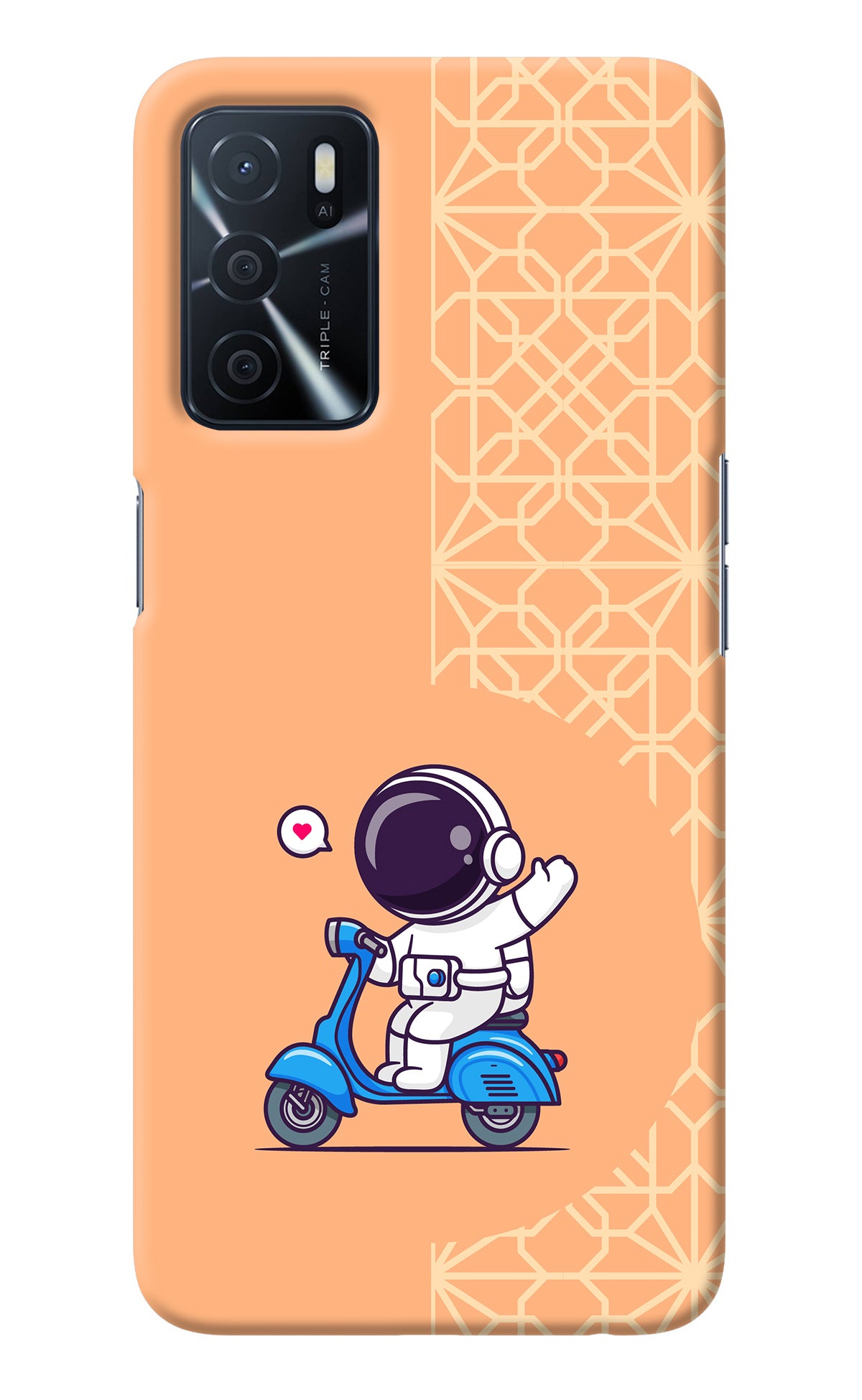 Cute Astronaut Riding Oppo A16 Back Cover