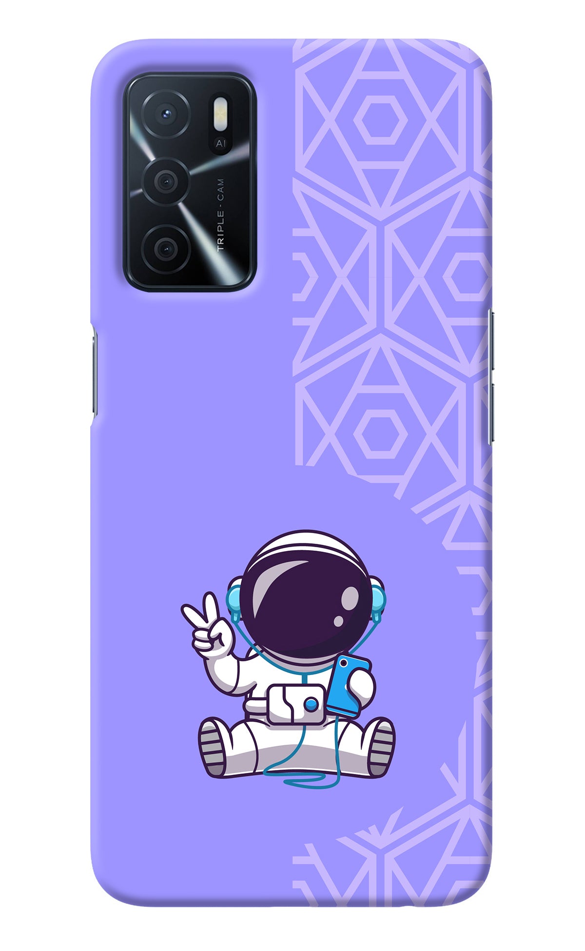 Cute Astronaut Chilling Oppo A16 Back Cover