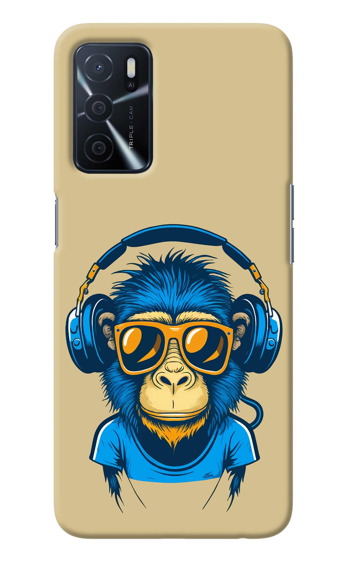 Monkey Headphone Oppo A16 Back Cover