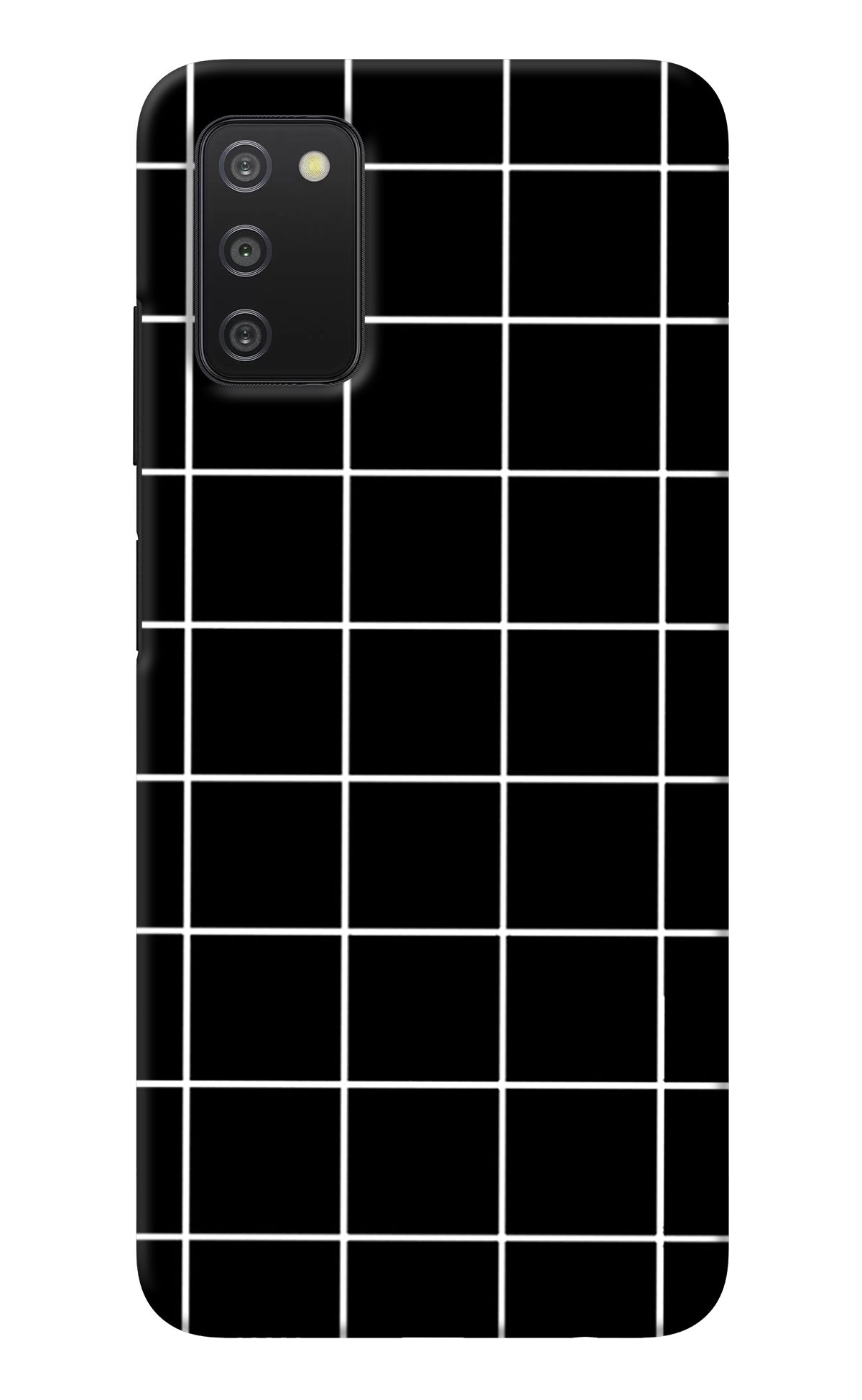 White Grid Samsung A03s Back Cover